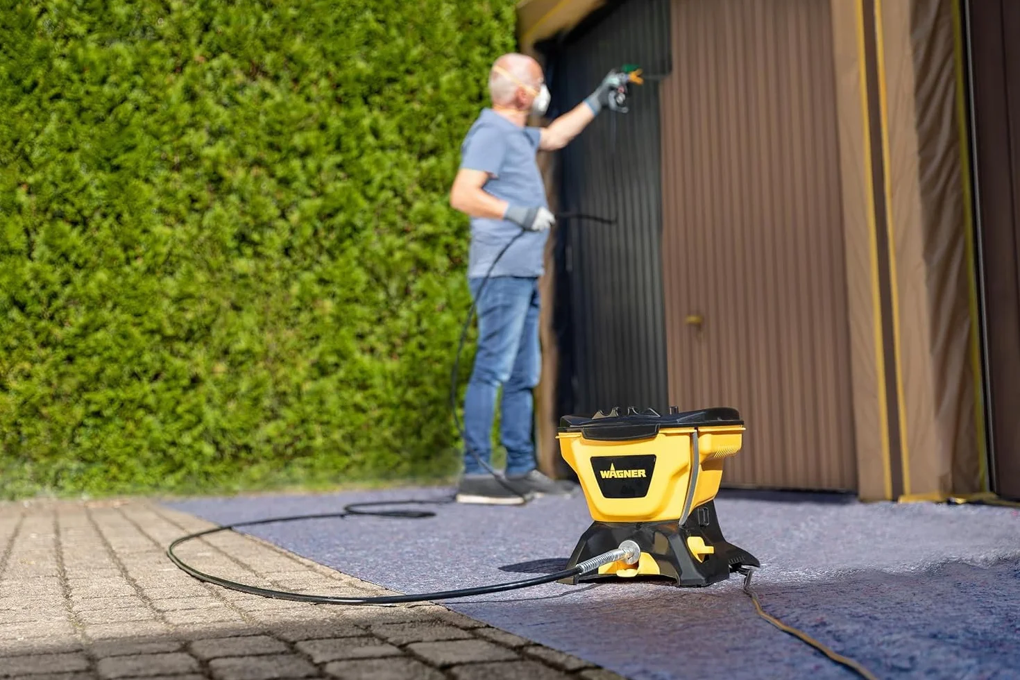 WAGNER System natryskowy Airless Control 150 M do kolor ściany, lakiery, glazura, drewna i ochrona antykorozyjna wewnątrz i na zewnątrz, 0-900ml/min, 110bar, pojemność pojemnika 5500ml, wąż 7,5m