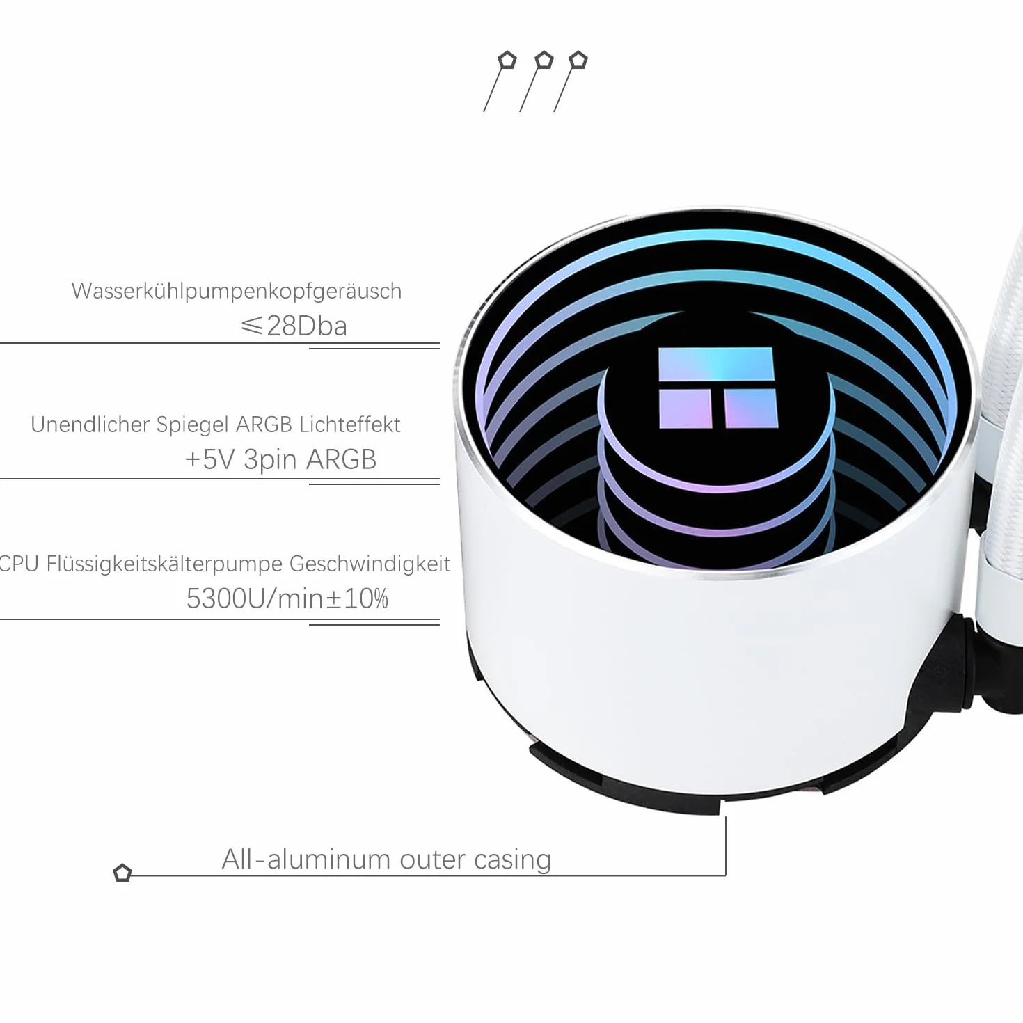Thermalright Frozen Notte 240 White ARGB V2 ciekły procesor chłodzący 240 mm Aio podwójny wentylator PWM 2000 RPM AMD AM4/AM5 Intel LGA1851/1700/115x