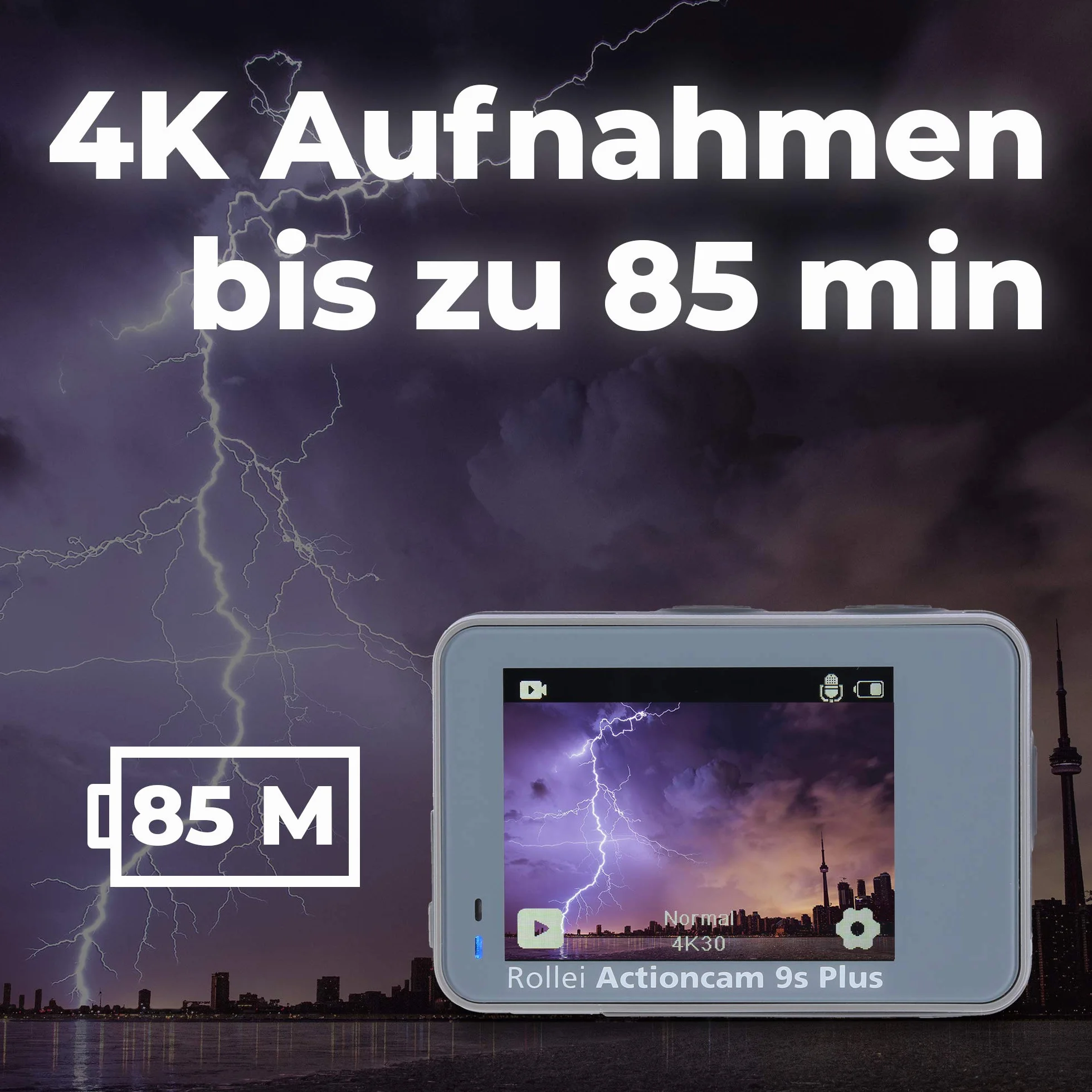 Rollei Action Cam 9s Plus 4K 60fps wodoodporna do 10m z wyświetlaczem selfie