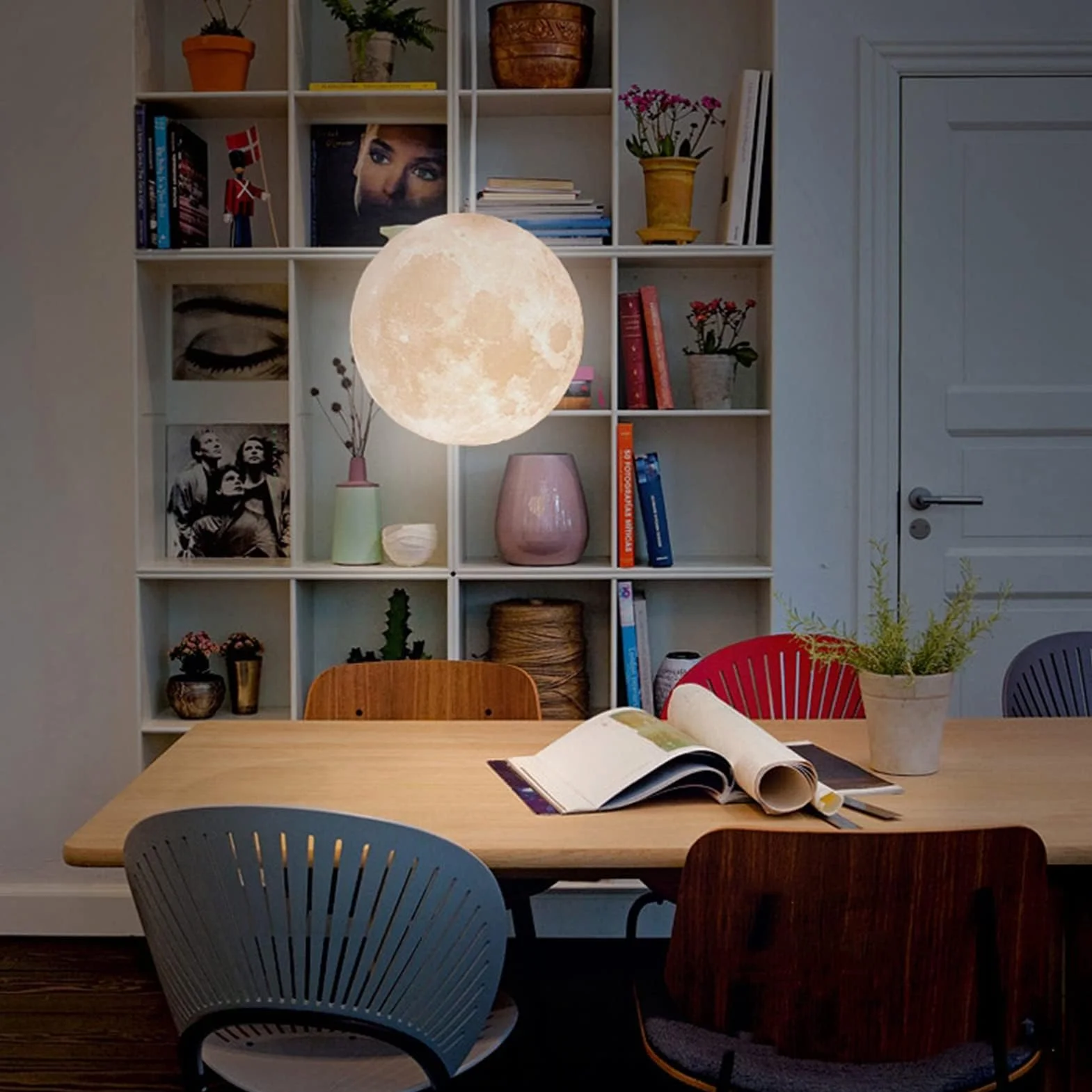Lampa wisząca księżyc, nadruk 3D, lampa sufitowa, przemysłowa lampa dekoracyjna, lampa księżycowa, lampa sufitowa, lampa księżycowa, z regulacją wysokości, do pokoju dziecięcego, restauracji