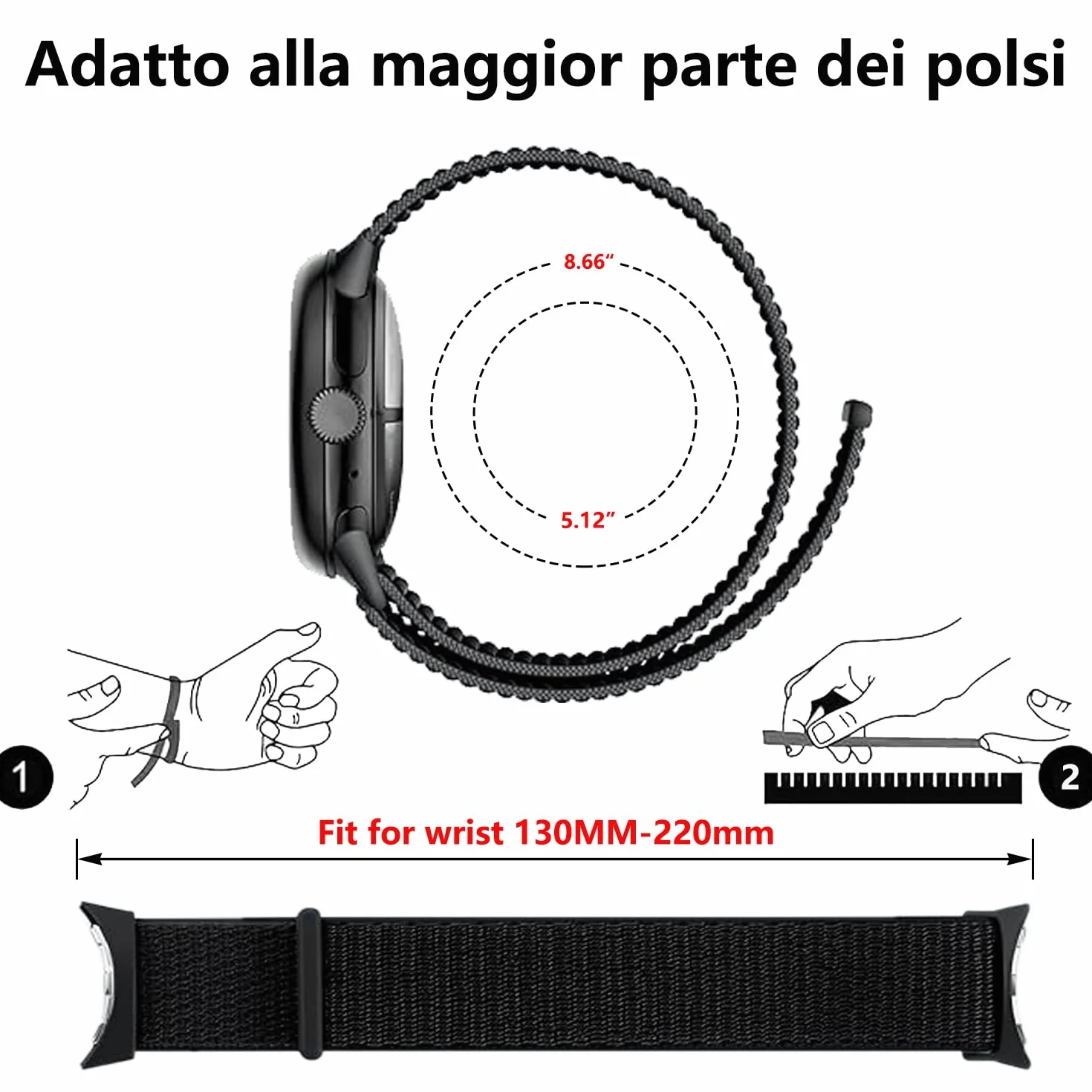 Pleciony nylonowy pasek sportowy do Google Pixel Watch 4/3/2/1 41 mm