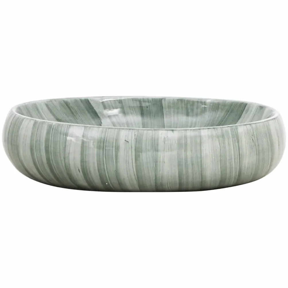 vidaXL Umywalka nablatowa, zielona, owalna, 59x40x15 cm, ceramiczna, umywalka, umywalki, zlew nablatowy, umywalka łazienkowa, zlew do łazienki