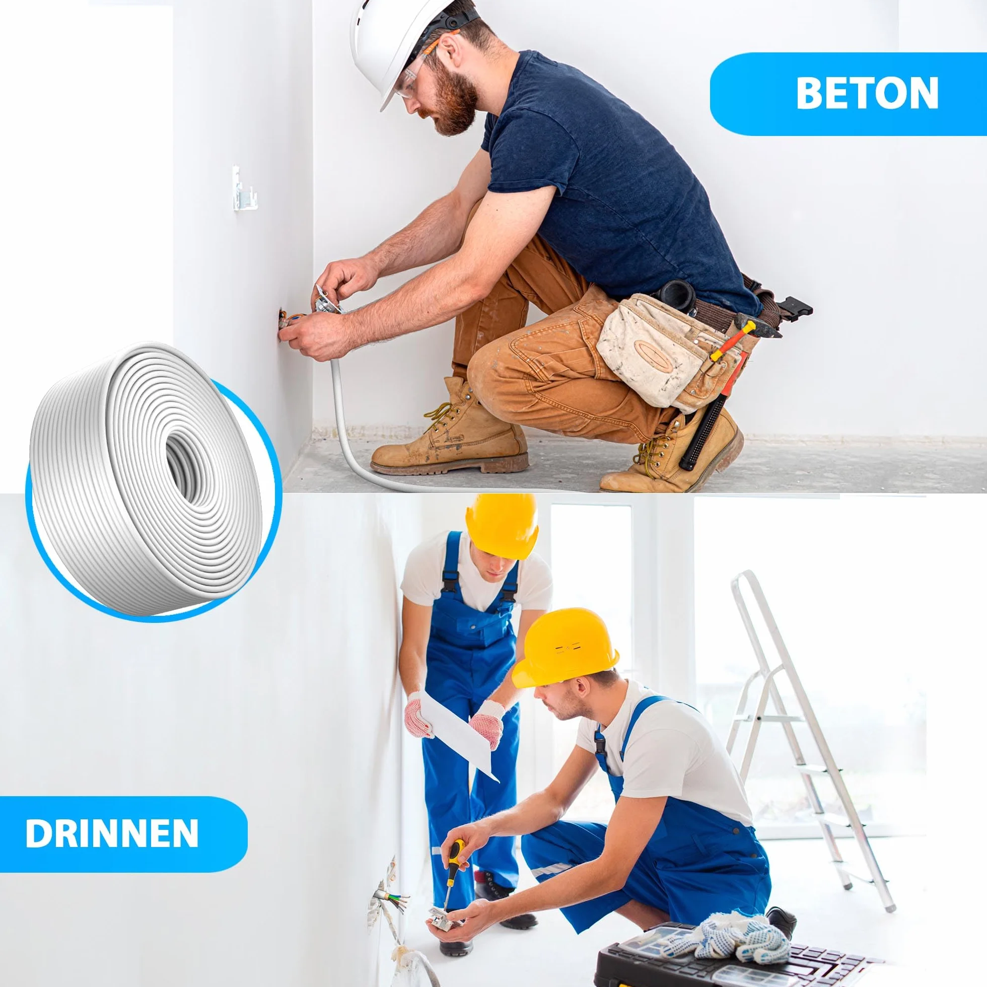 YSLY-JB 3 x 0,75 mm², elastyczny kabel sterujący, szary, do układania, przewód pomiarowy, kontrolny i regulacyjny do obrabiarek, przewód sterujący (50 m)