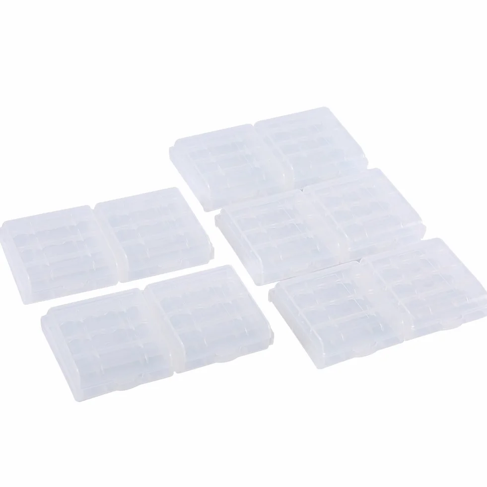 Vbestlife Przezroczysty uchwyt na baterie AA AAA twarde plastikowe etui 10 szt.