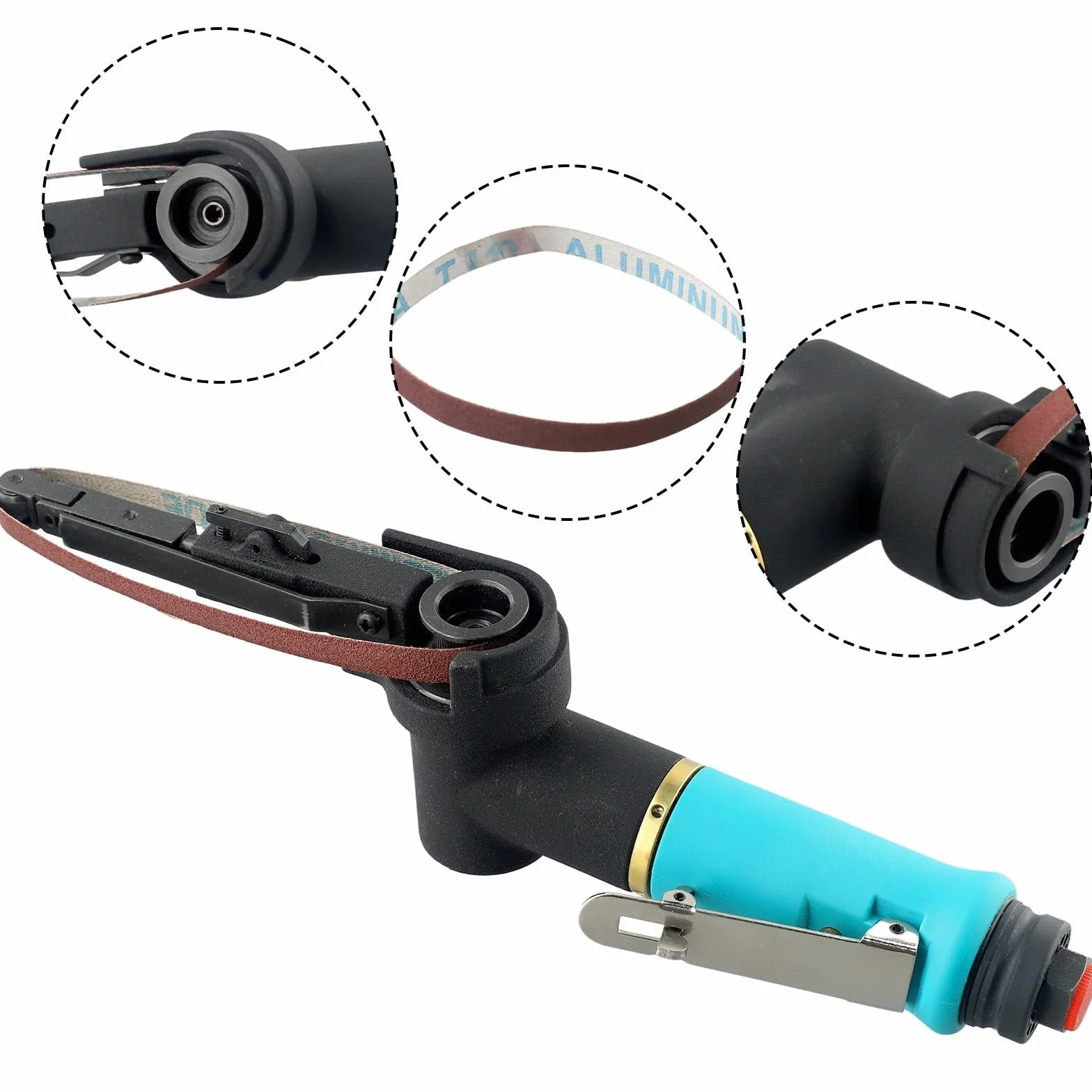 Pro Pneumatyczny adapter pasa szlifierskiego do szlifierki taśmowej pneumatycznej do obróbki metali i szlifowania