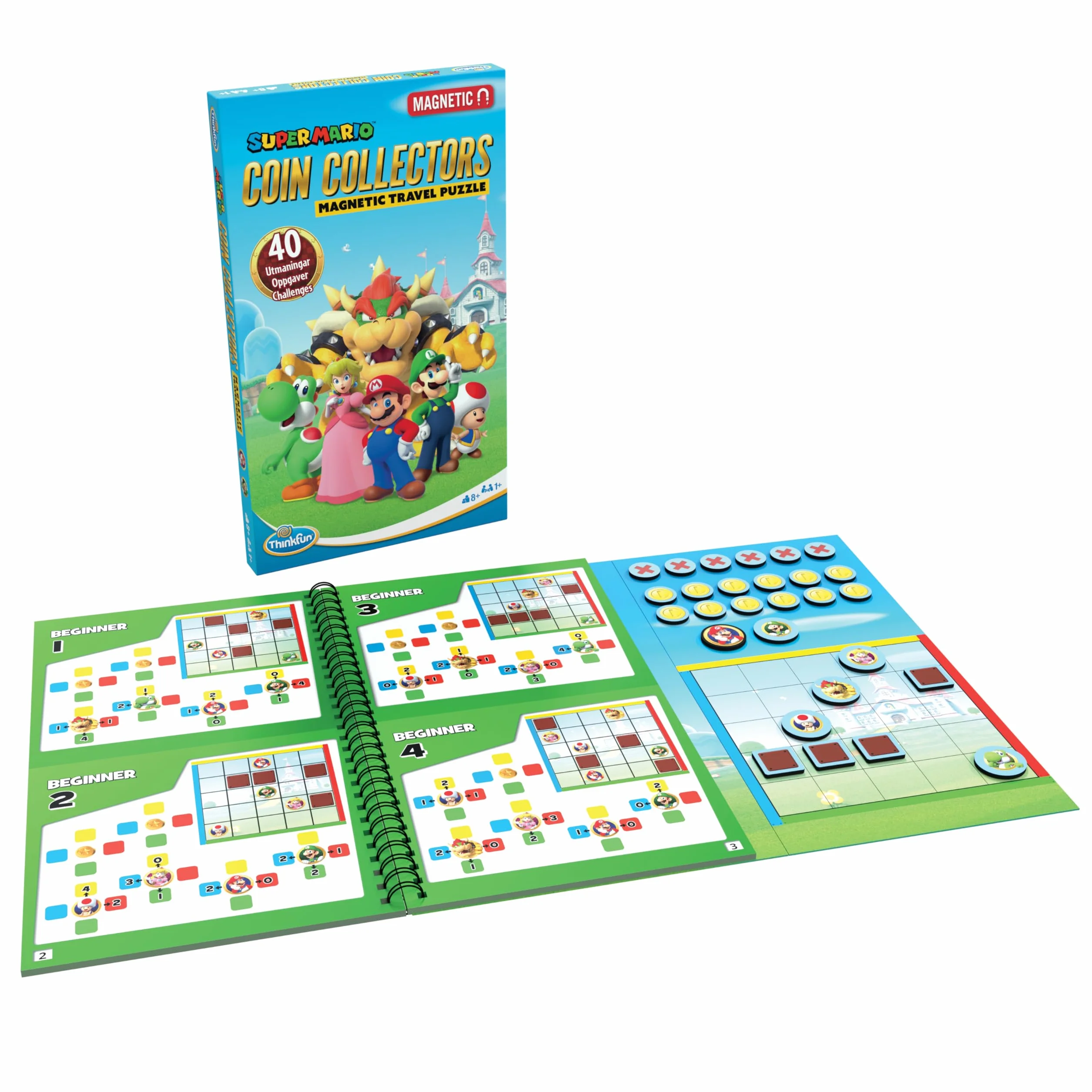 ThinkFun Super Mario Coin Collectors Magnetisches Reisespiel Logikspiel