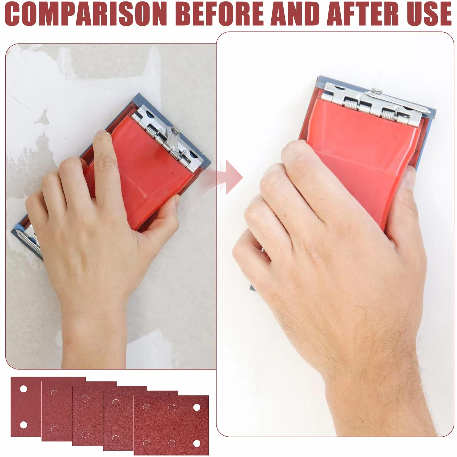 Aicharynic Zestaw 50 sztuk papieru ściernego, papier ścierny, rzep, 102 mm x 114 mm, 40/60/80/100/120, ziarnistość, 6 otworów, zestaw arkuszy szlifierskich, kompatybilne z Makita BO4555, BO4554