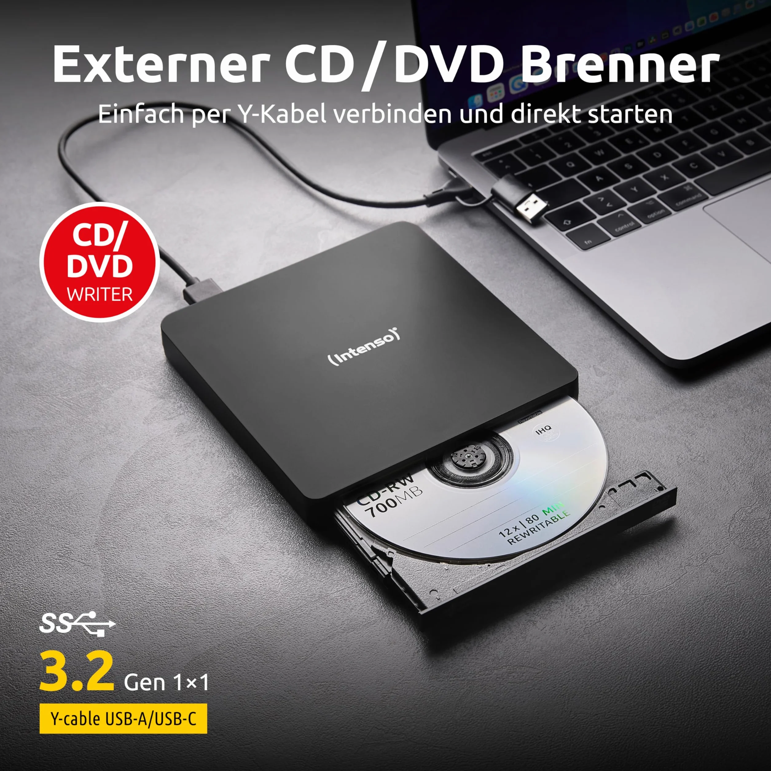 Intenso Zewnętrzny napęd CD/DVD EOD 400D Slim USB 3.2