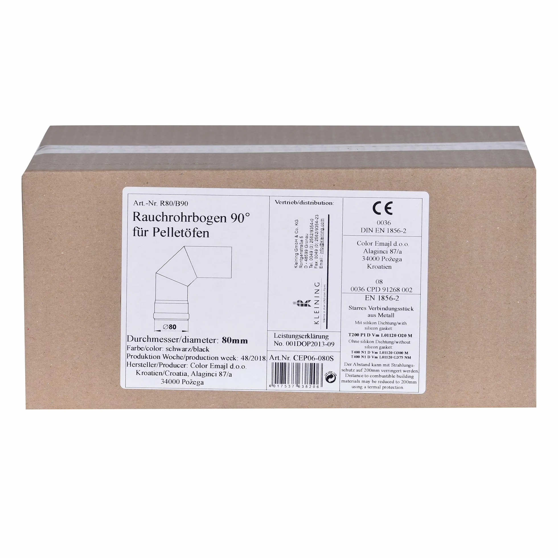 FIREFIX R20 R80/B90 rura dymowa, czarna