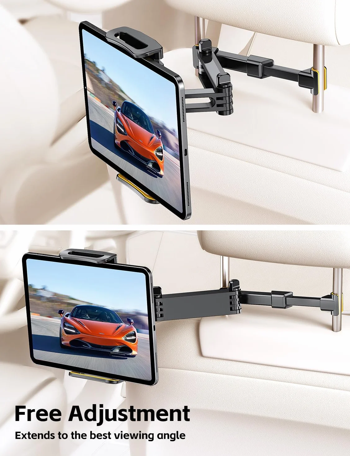 Stojak na tablet samochodowy rozszerzalny uchwyt dla iPada Fire HD 4,7~12,9 cala