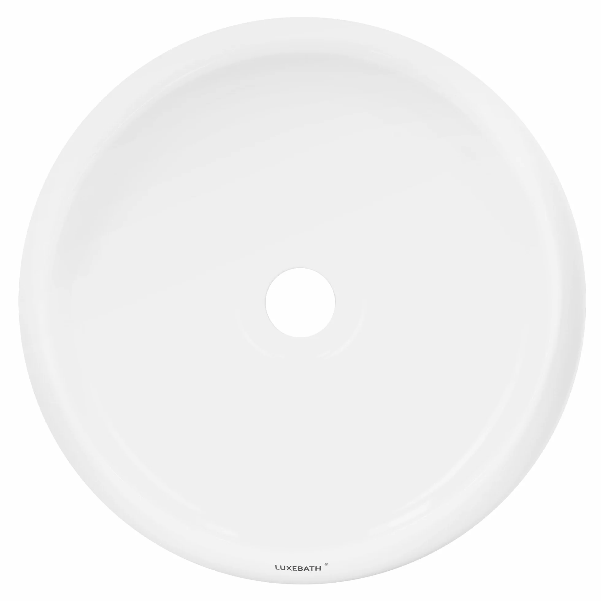 LuxeBath umywalka umywalka Ø 350 x 120 mm biala ceramiczna z kompletem odplywowym do umywalki bez przelewu umywalka nablatowa umywalka