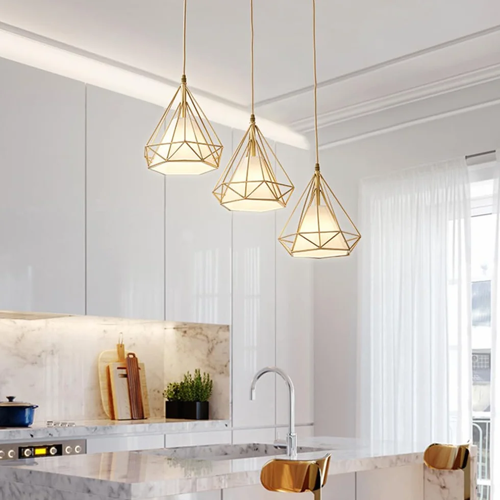 Lampa wisząca z 3 światłami w podstawie E27 z abażurem z tkaniny, oprawa oświetlenia wewnętrznego z metalową klatką, przemysłowa lampa wisząca w stylu vintage do sypialni, jadalni, wiejskiego domu