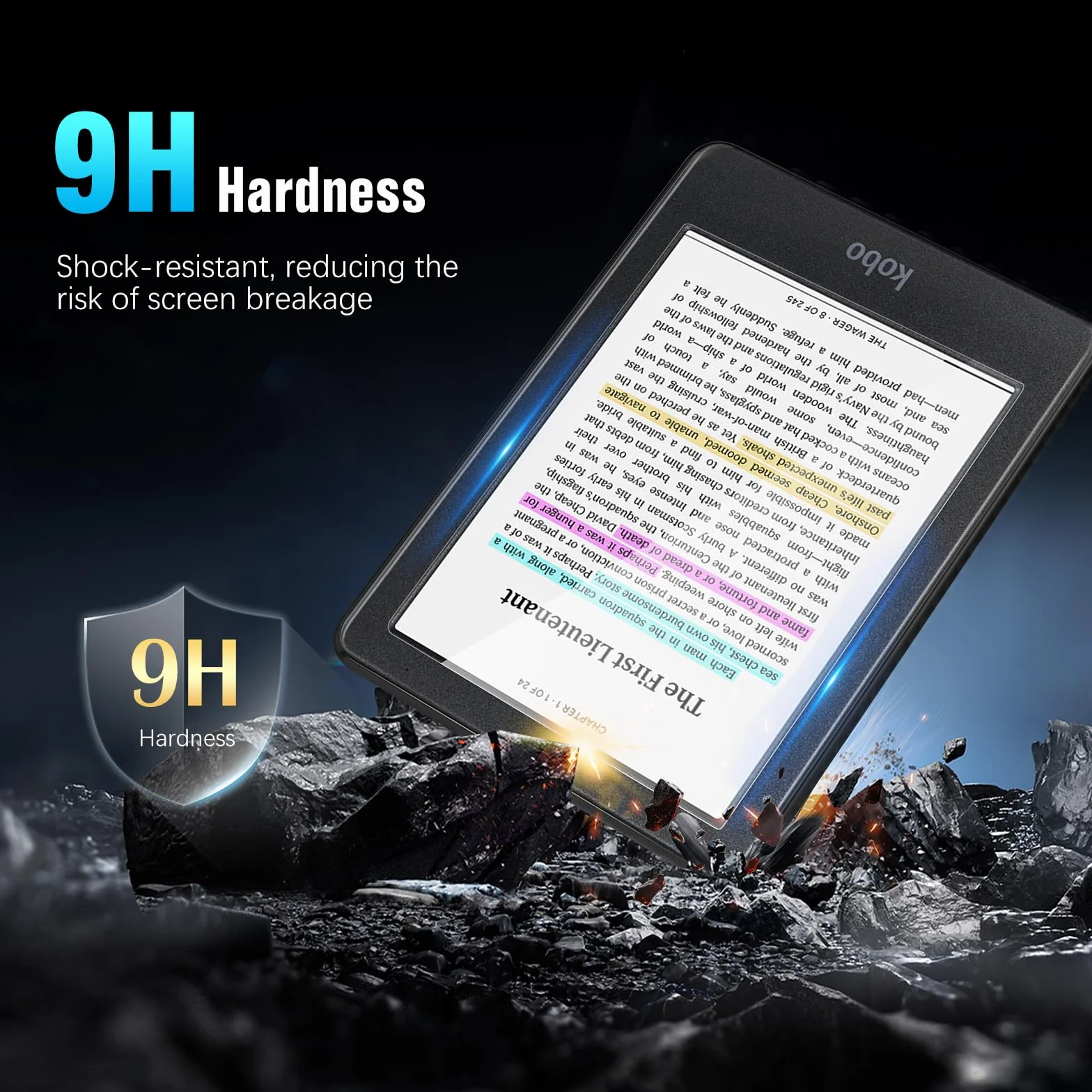 MoKo 2 Pack Tempered Glass Screen Protector for Kobo Clara BW & Clara Color 2024, 9H Hardness HD Clear Glass