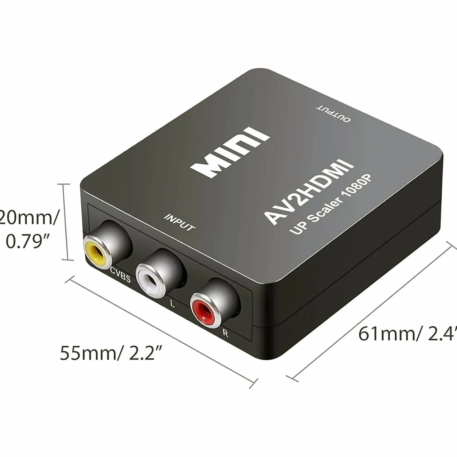 RCA na HDMI, konwerter wideo AV na HDMI, 1080P, obsługuje PAL/NTSC, zasilanie USB, Plug and Play, do komputera, laptopa, Xbox, PS4, PS3, TV, STB, VHS, magnetowidu, aparatu, DVD