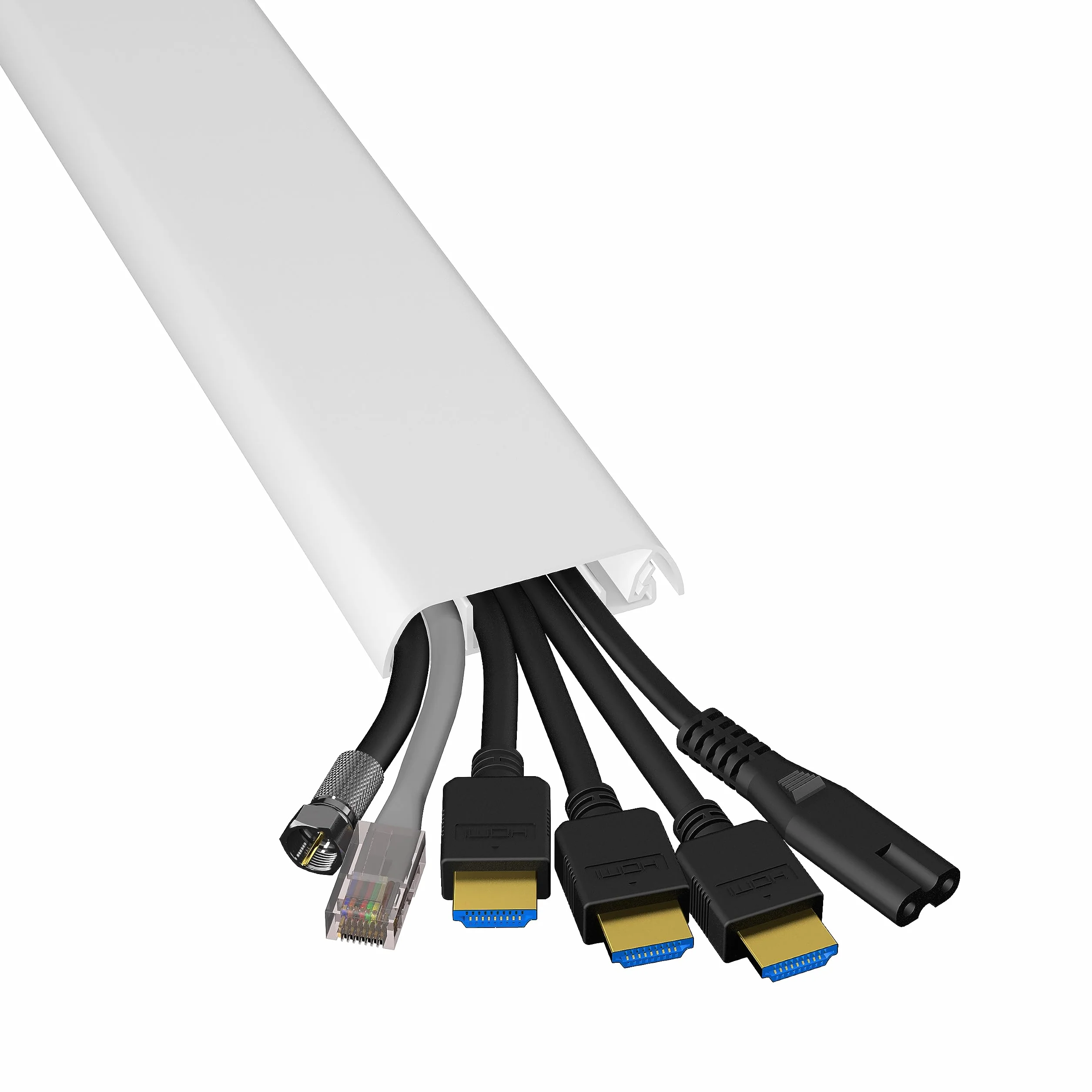 D-Line Maskownica Kabli TV, Ukrywa Kable na Ścianie, Samoprzylepna Osłona Przewodów, Bezszwowy Niskoprofilowy Design – 60 mm (S) x 15 mm (W) x 40 cm Długości – Biały