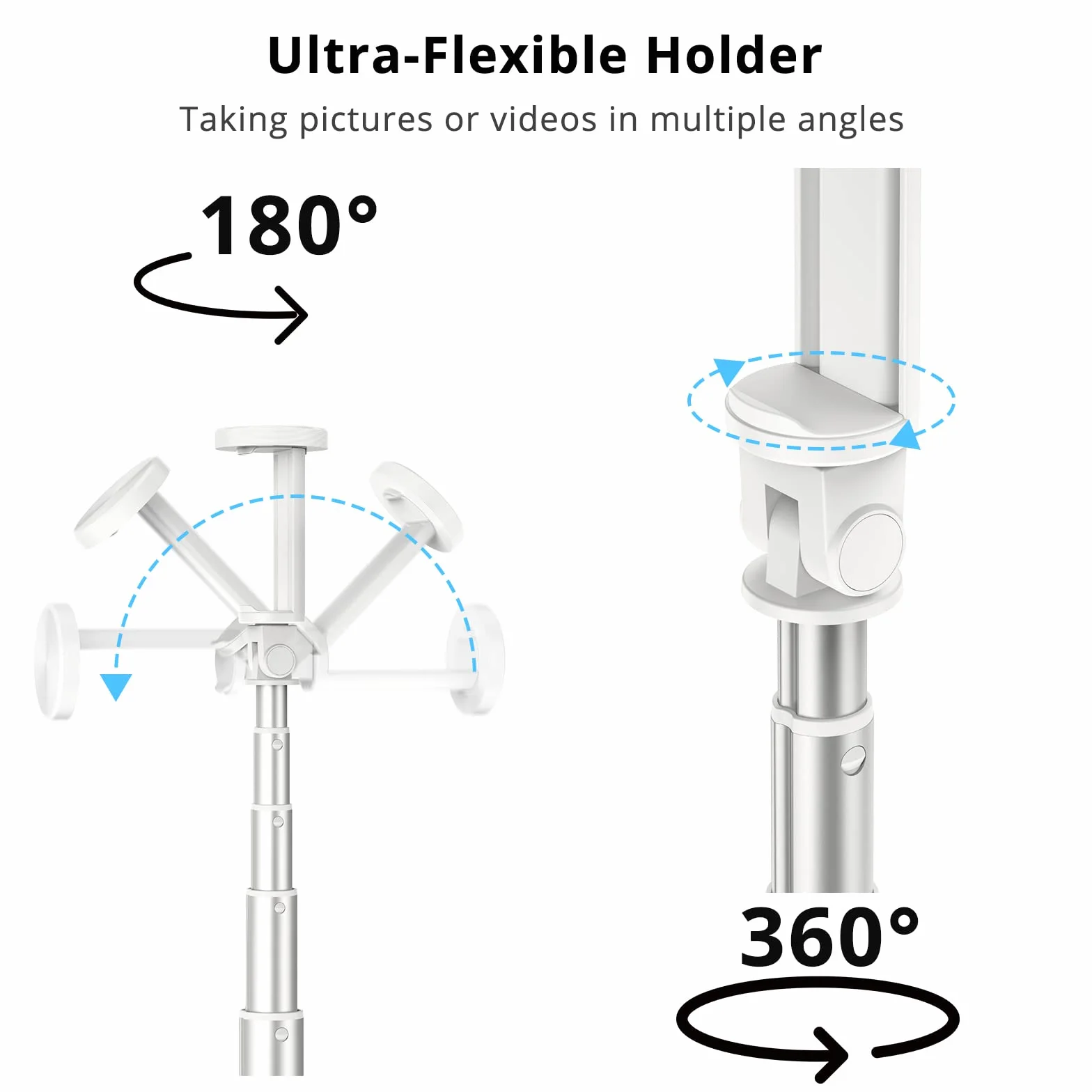 ATUMTEK Kijek do selfie 130 cm Bluetooth aluminiowy trójnożny do iPhone Android