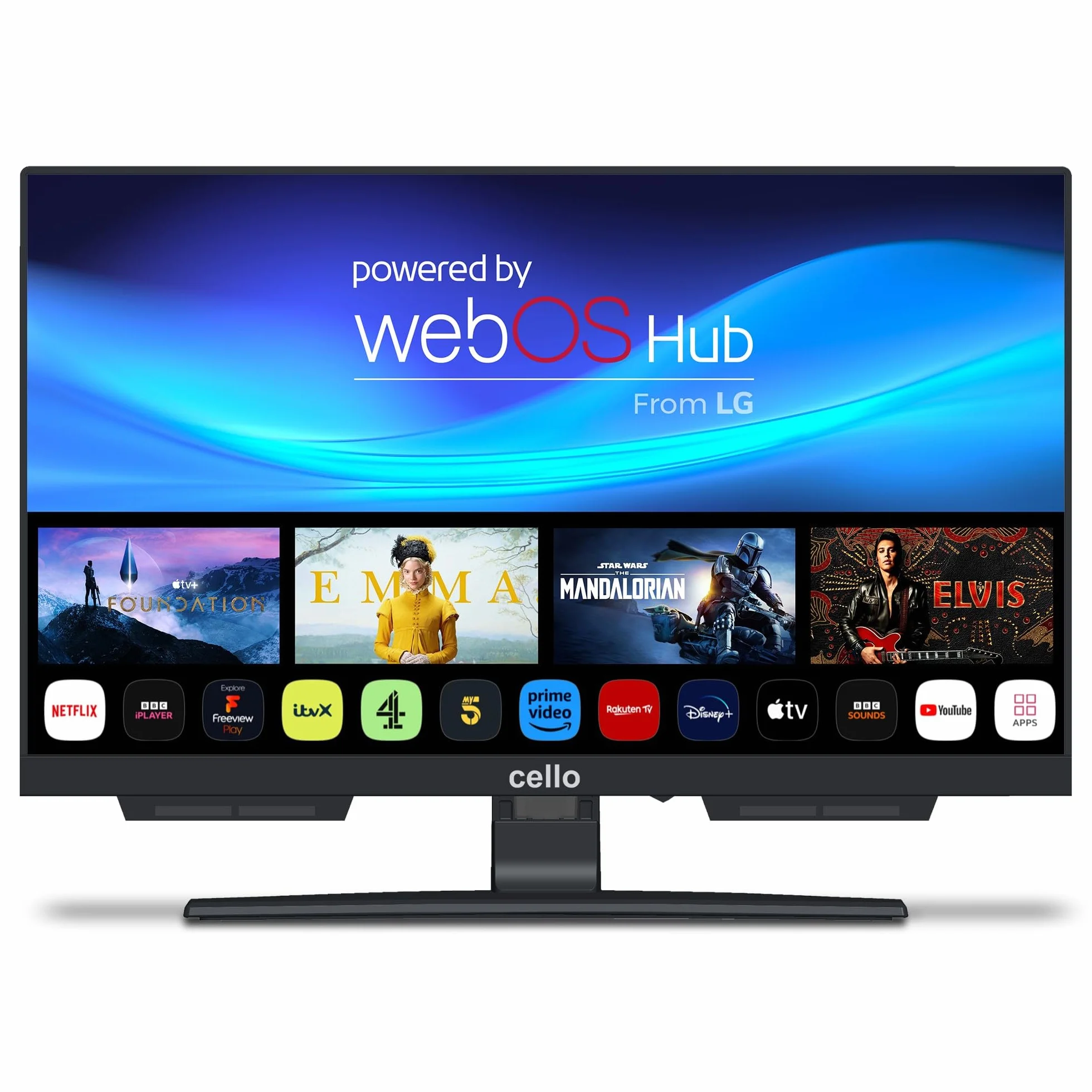 Cello C1924WSH 19" Smart TV Bezramowy Potrójny Tuner DVB-C/-S2/-T2 Bluetooth WebOS LG 2024