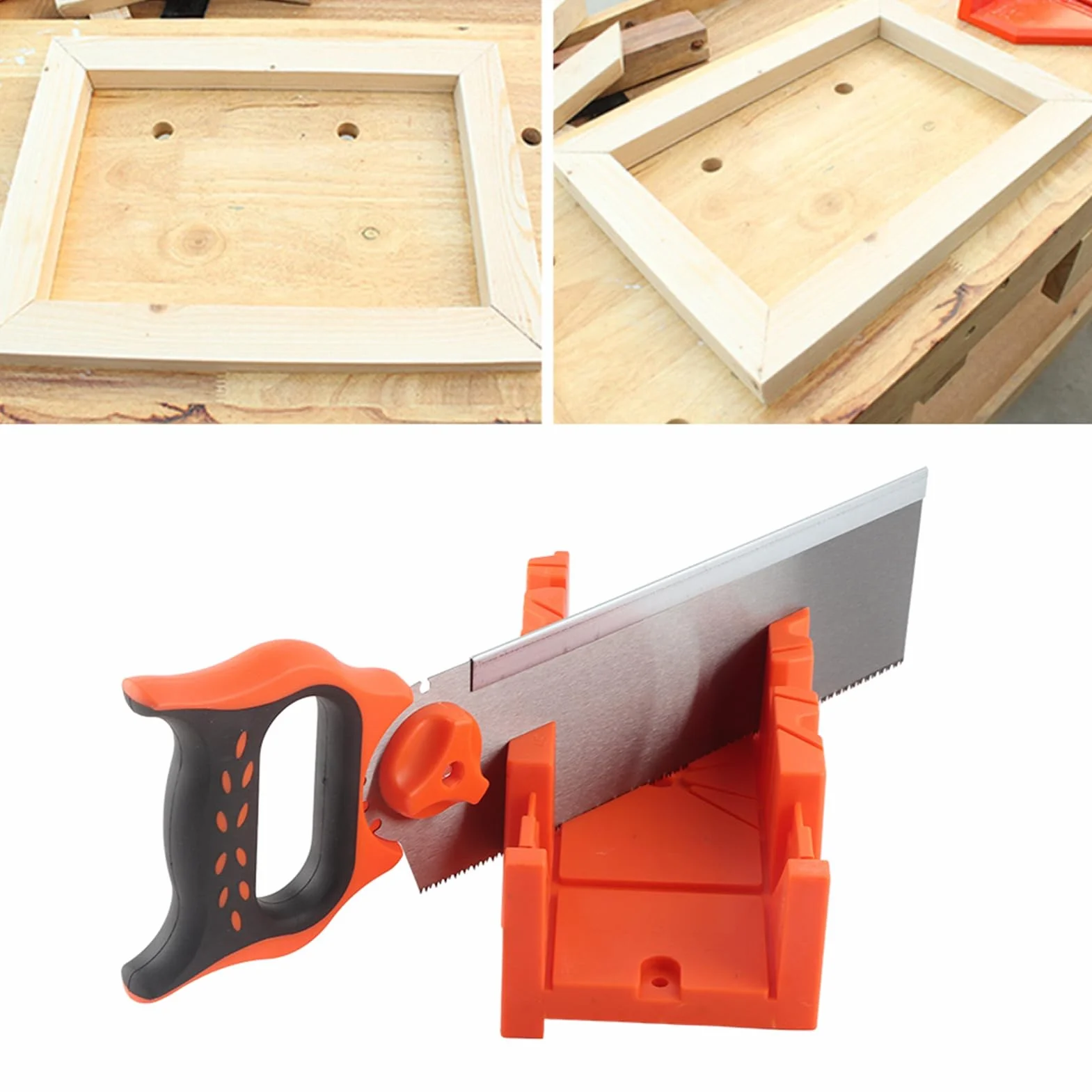 Skrzynka ukośna z tworzywa sztucznego, 29,2 cm, z piłą grzbietową 46 cm, kąt cięcia 22,5°/45°/90°, do obróbki drewna DIY, dekoracji, rzemiosła