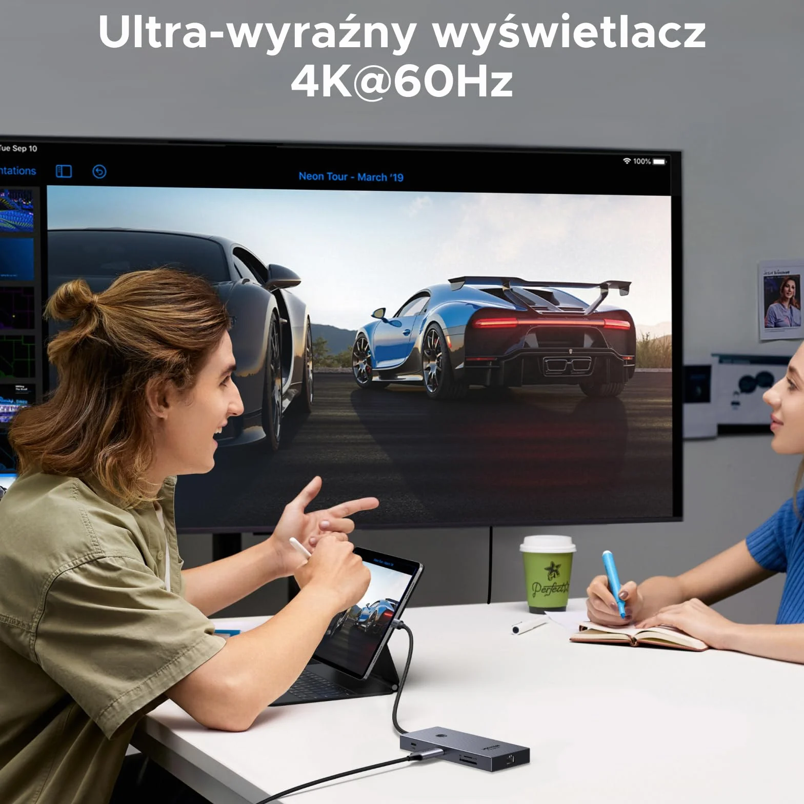 UGREEN Revodok Pro 1091 koncentrator USB C 10 Gbps 4K HDMI Gigabit Ethernet USB 3.2 czytnik kart SD/TF PD 100 W