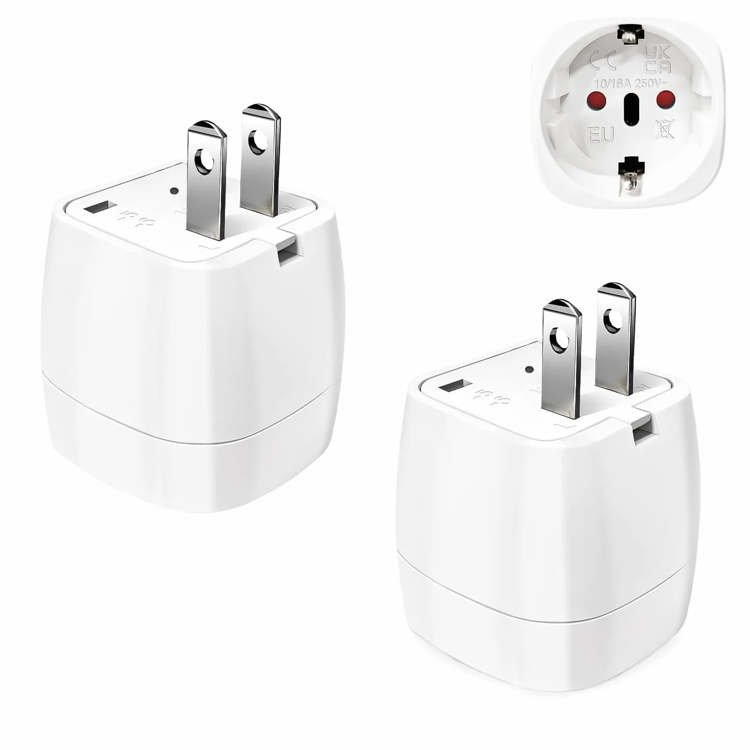 Adapter podróżny USA gniazdo wtyczka zasilacz dla UE 2 sztuki