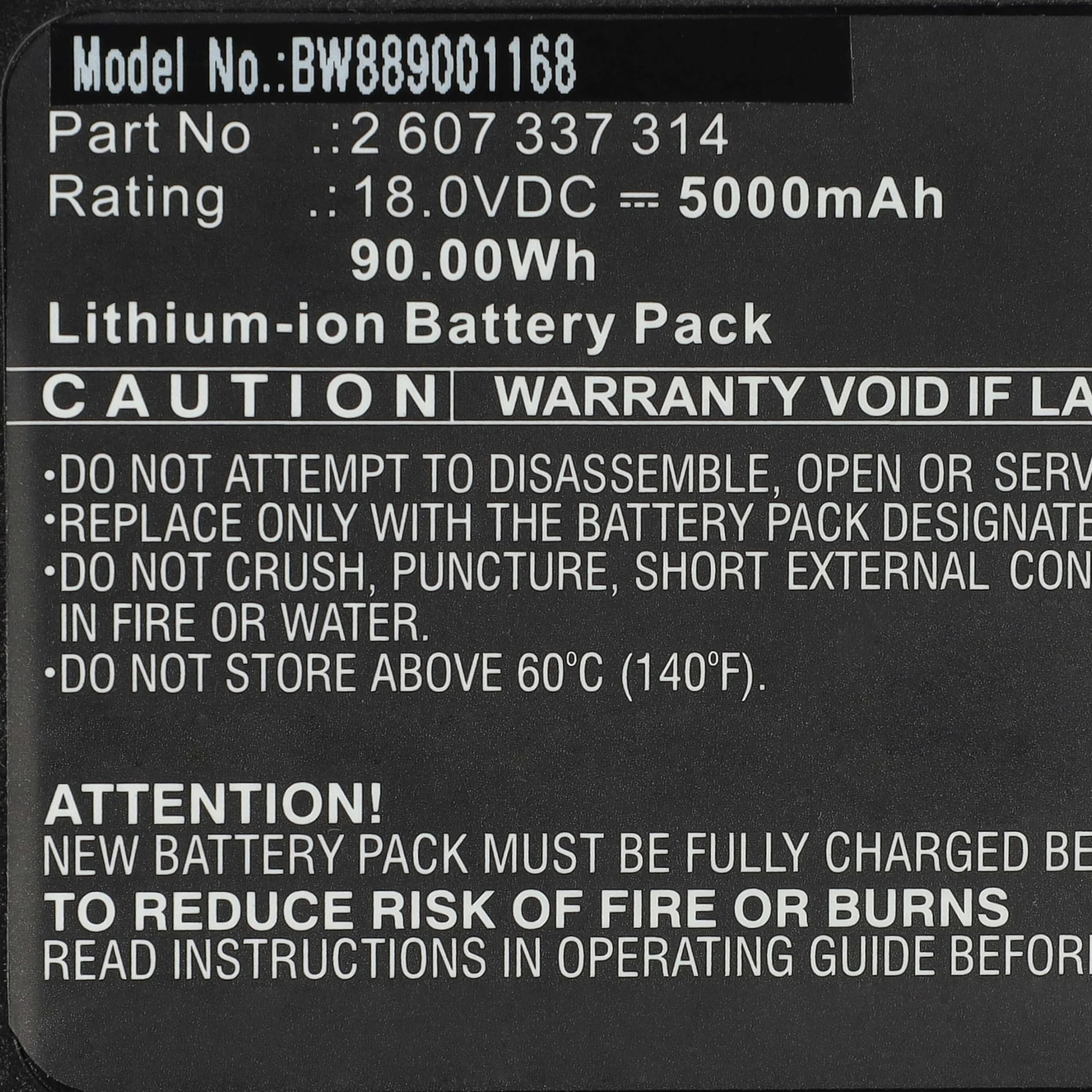 vhbw Akumulator kompatybilny z Bosch Easygrasscut 18V-230, 18V-26, Easyimpact 18V-40, Easymower 18V-32-200 (5000 mAh, 18 V, litowo-jonowy)