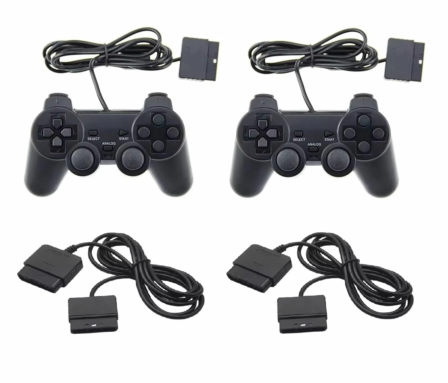 Zestaw akcesoriów 2 x przedłużacz 2 kontrolery do Playsation 2 PS2 Analogowy kontroler Gamepad Extension