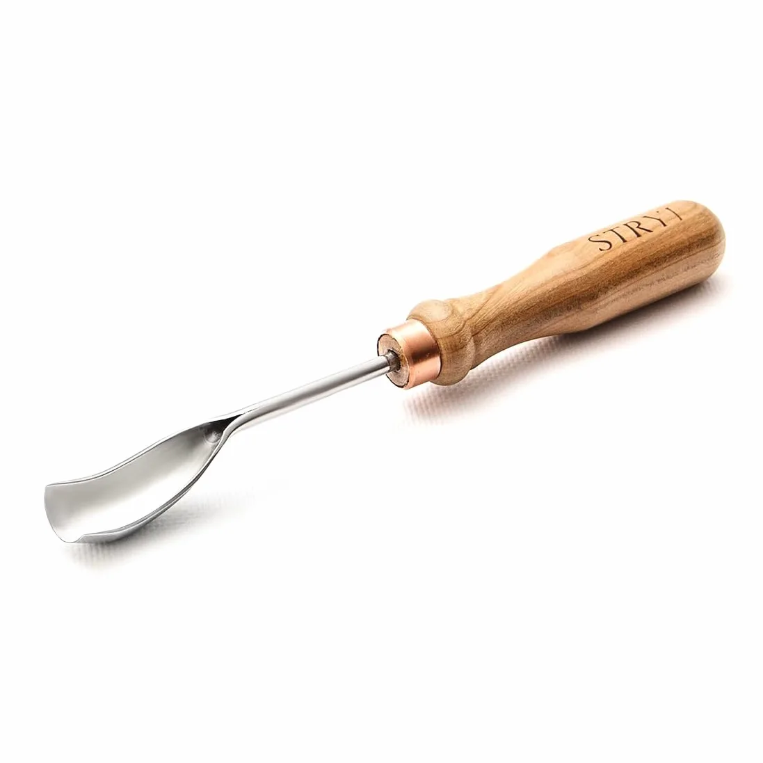 STRYI W1-7 20 mm krótka zakrzywiona łyżka ze stali węglowej do rzeźbienia w drewnie miski narzędzie do rzeźbienia w łyżkach i misek ręcznie ostrzona stal węglowa W1-7