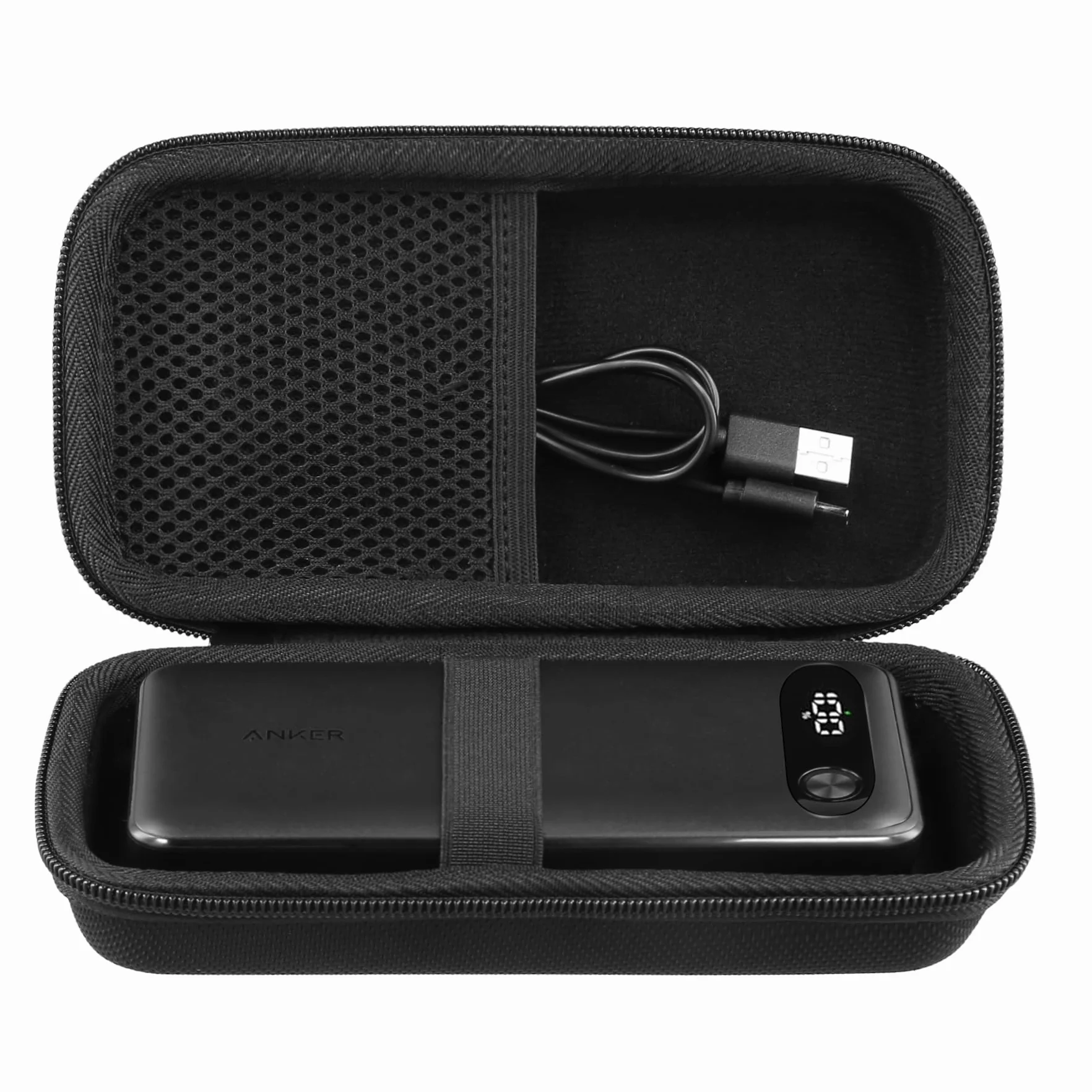 Khanka (tylko etui) twarda torba do przenoszenia Anker Power Bank 20 000 mAh przenośna ładowarka z wbudowanym kablem USB-C, podróżna torba do przechowywania na maks. 87 W akumulator do szybkiego