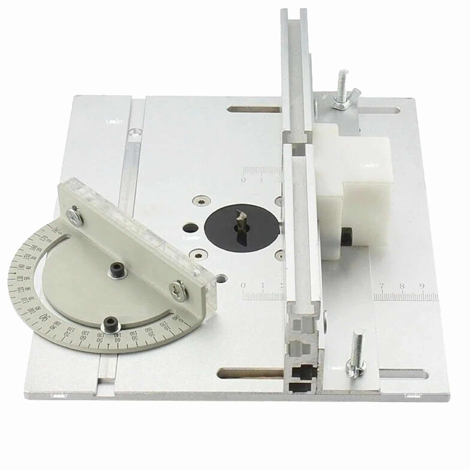 Miniaturowa piła stołowa Aluminiowa frezarka stołowa wkładka płyta ławki do obróbki drewna piła Mitre Gauge wsporniki przesuwne stół piła panelowa maszyny 240x200x6mm(D)