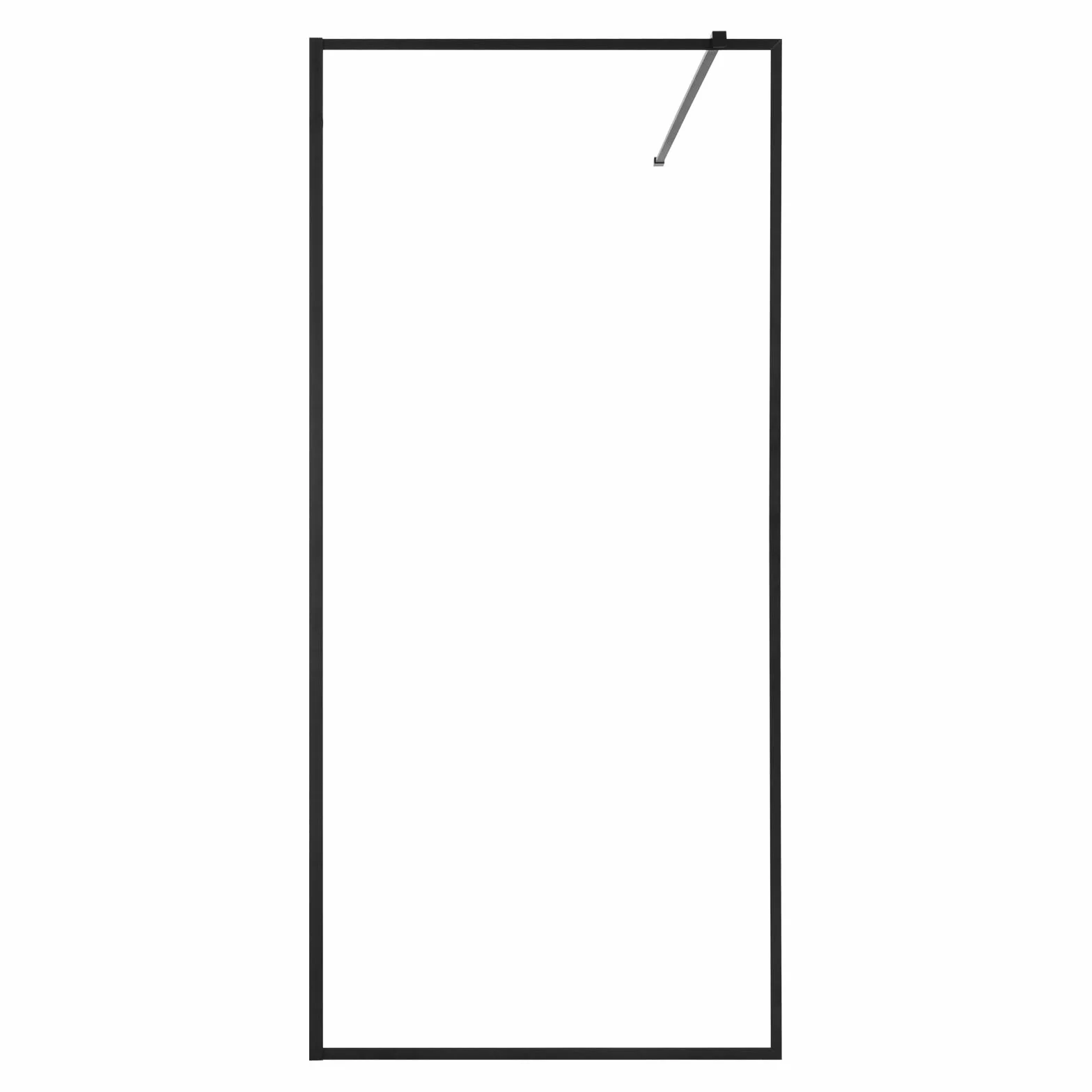 VEVOR Ściana prysznicowa z pełną ramą 86,4 x 187 cm, panel do kabiny prysznicowej, stały panel kabiny prysznicowej, przezroczyste szkło hartowane o grubości 8 mm z dolną uszczelką i sprzętem, czarna