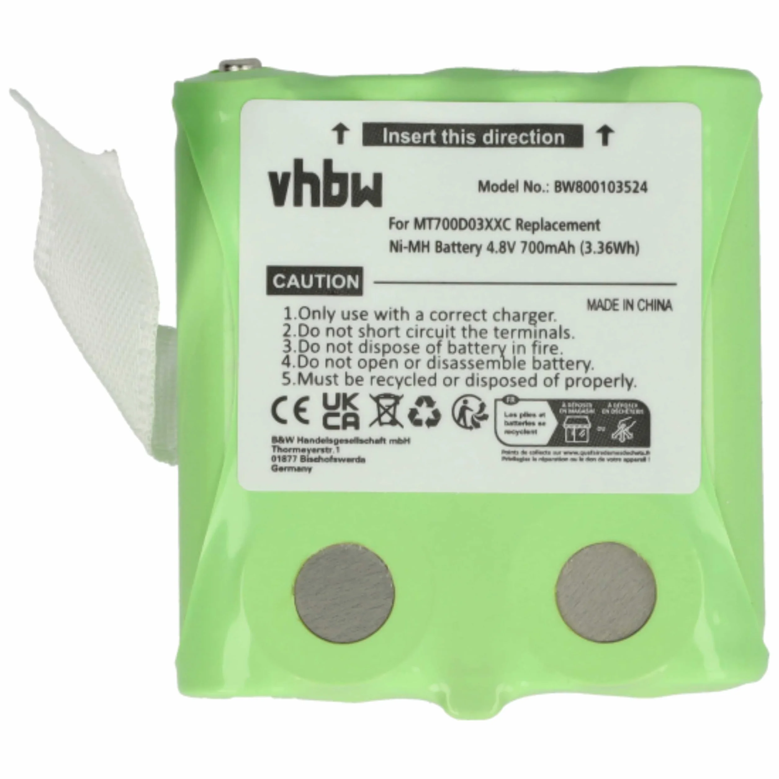 Akumulator kompatybilny z DeTeWe Outdoor 8000 PMR8000 Simvalley WT-100 700 mAh 4,8 V NiMH zamiennik PX-175-675