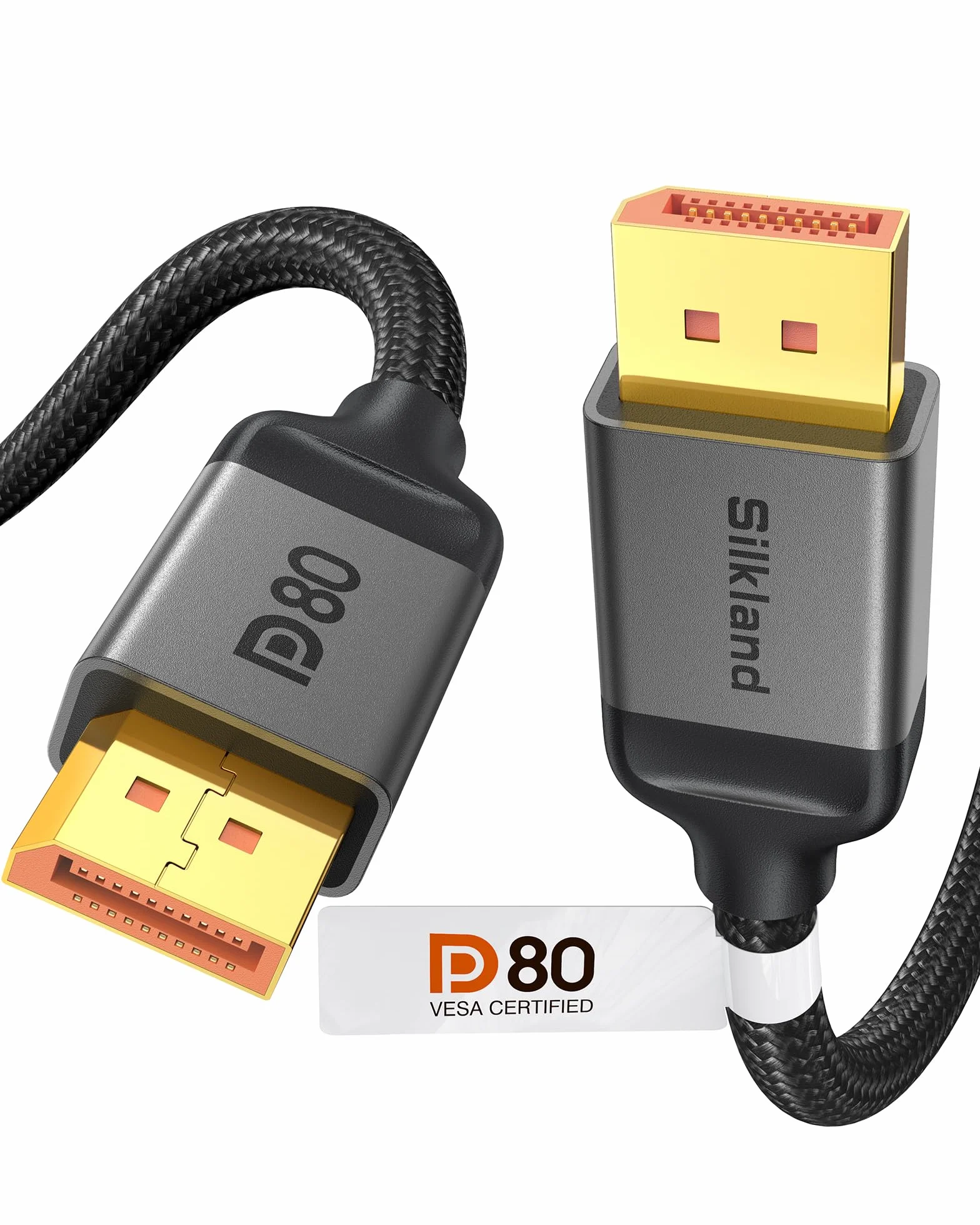 Silkland Kabel DisplayPort 2.1 80Gbps 2M DP80 8K@240Hz HDR FreeSync G-Sync UHBR20