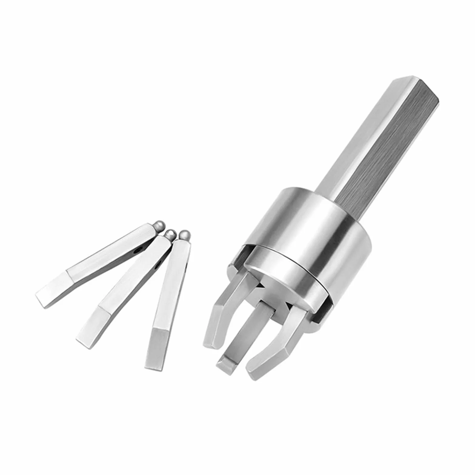 Ściągacz tylny z trzema pazurami 16/20/25/32mm automatyczny kwadratowy pręt okrągły 3 szczęki tokarki CNC ściągacz wsteczny do narzędzia do rysowania tokarki (Color : 25x25mm Round Bar)