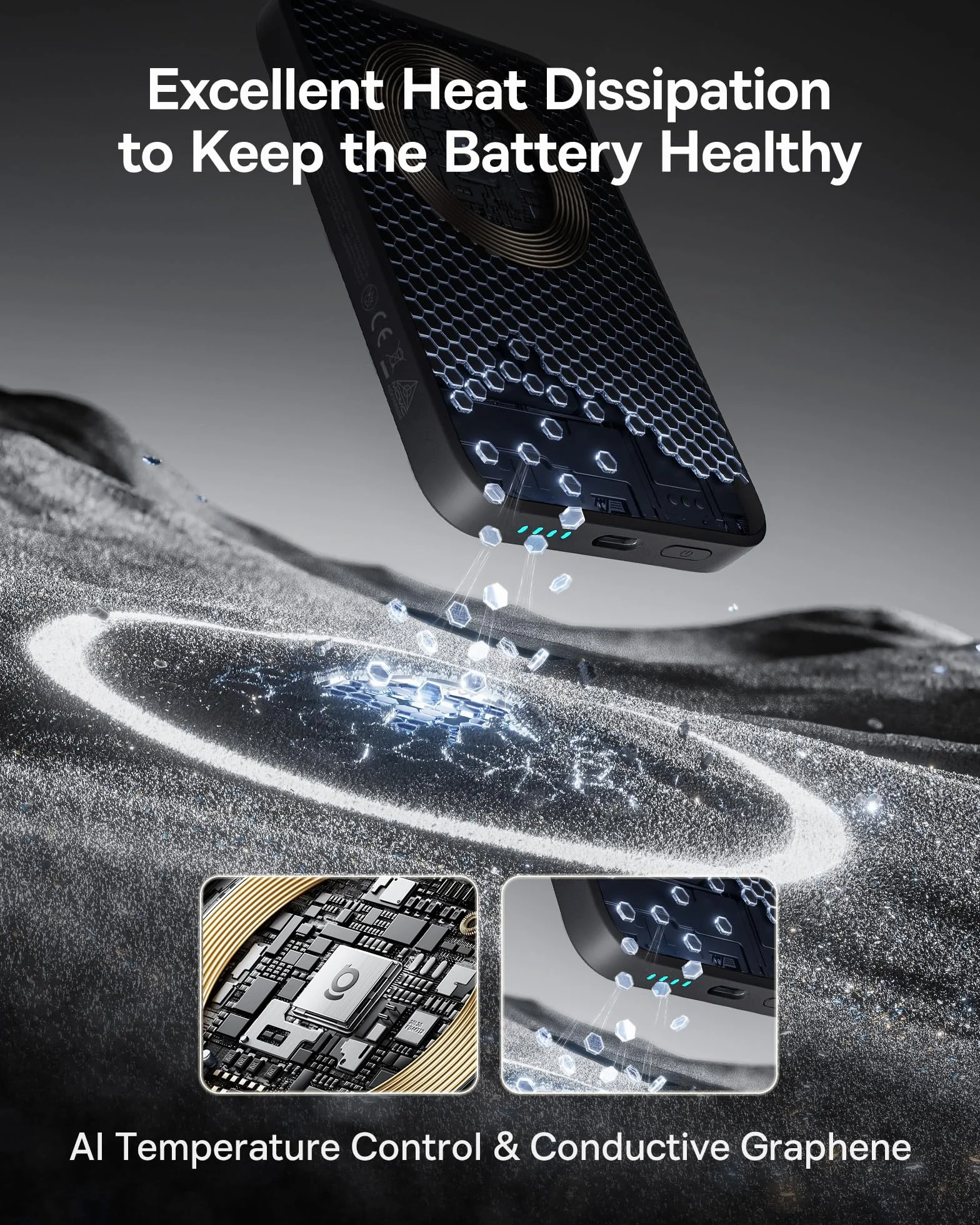 Baseus Enerfill MagSafe Powerbank 10 000 mAh, 22,5 W, magnetyczny powerbank, USB C, bezprzewodowy zewnętrzny powerbank, kompatybilny z iPhone 16/15/14/13/12/Pro/Pro Max, czarny
