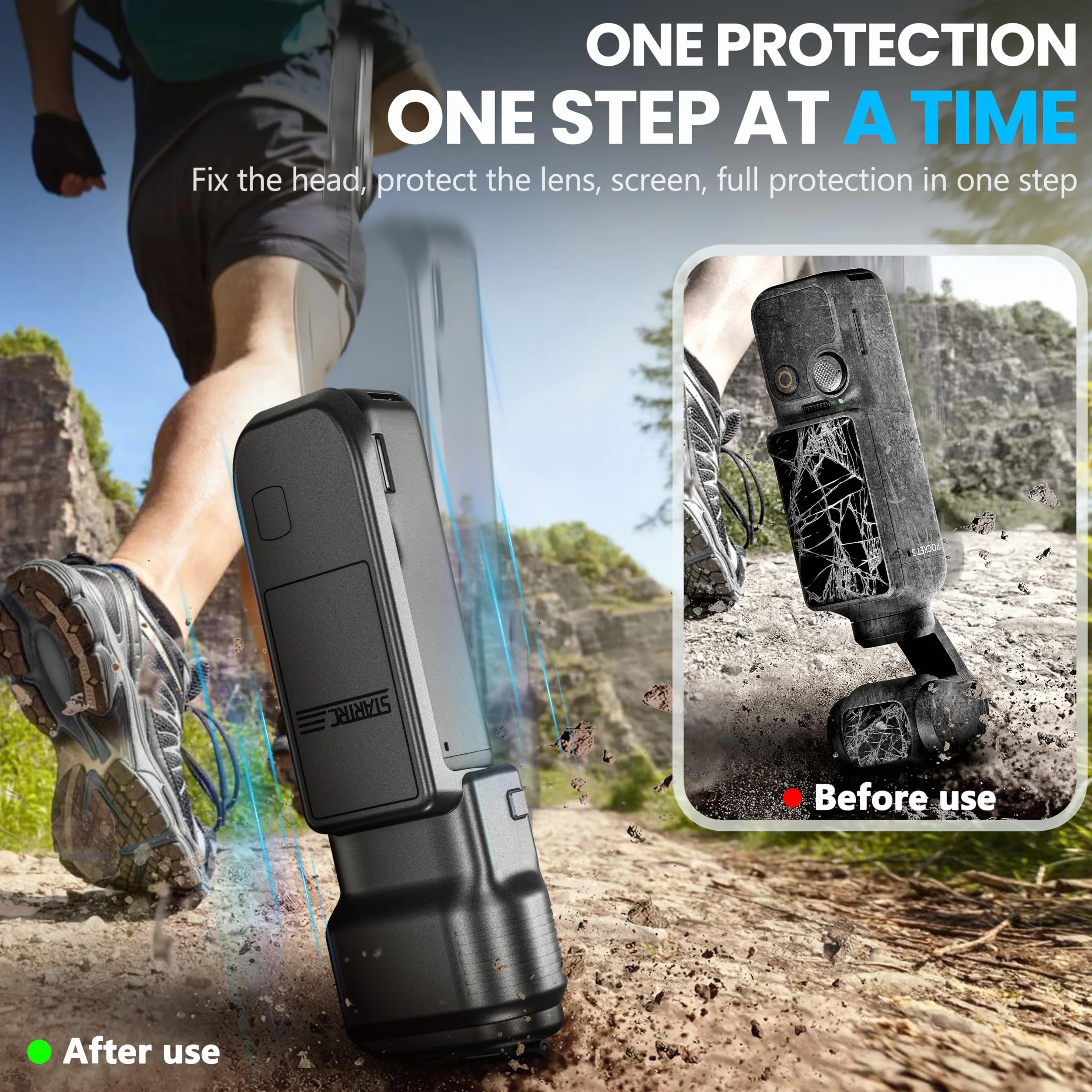 STARTRC Pocket 3 Gimbal pokrowiec ochronny do DJI Osmo Pocket 3 Creator Combo, ochrona przed upadkiem, r?czny ochraniacz ekranu obiektywu aparatu do DJI Pocket 3 akcesoria（NOT for POKECT4）