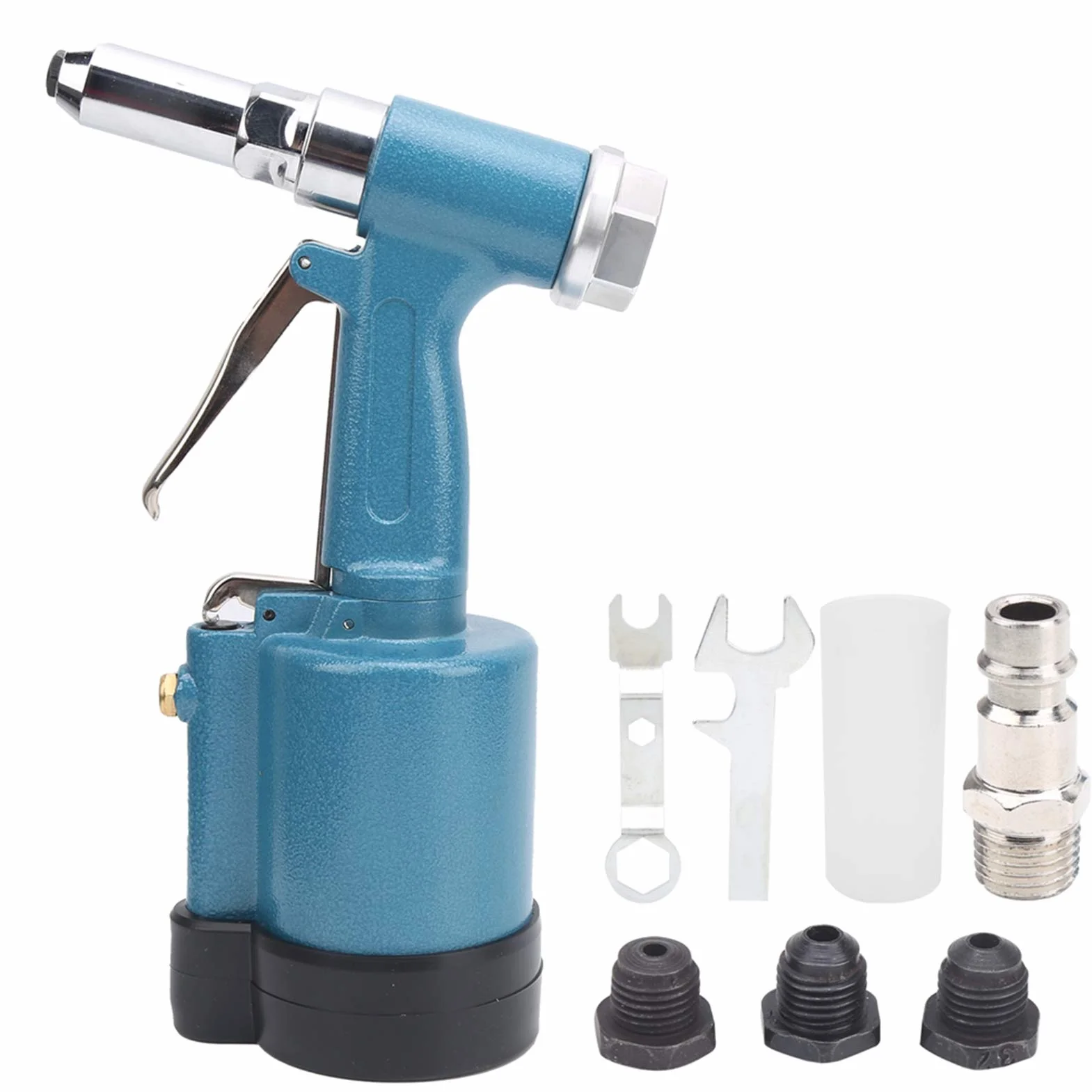 Pistolet do Nitowania Powietrznego Aluminiowy Nitownica Pneumatyczna KP 702 3-szczękowa Konstrukcja Hydrauliczna Skok 18 Mm 0,5 do 0,7 MPA dla Stalowych Nitów Aluminiowych Przemysłowy (Styl