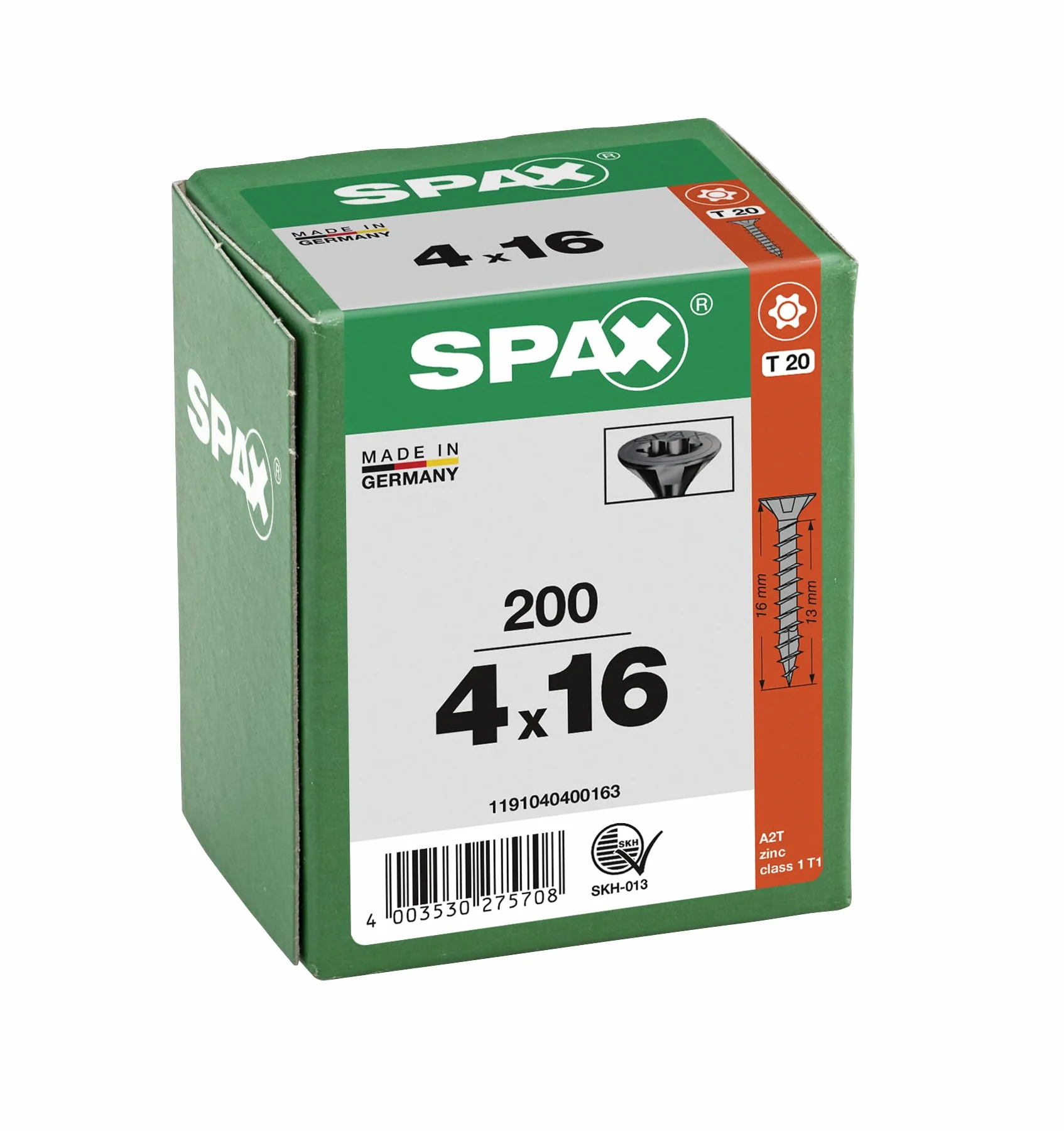 Spax Śruba uniwersalna, łeb wpuszczany, czarny, T-STAR plus, pełny gwint (4 x 16 mm 200 sztuk)