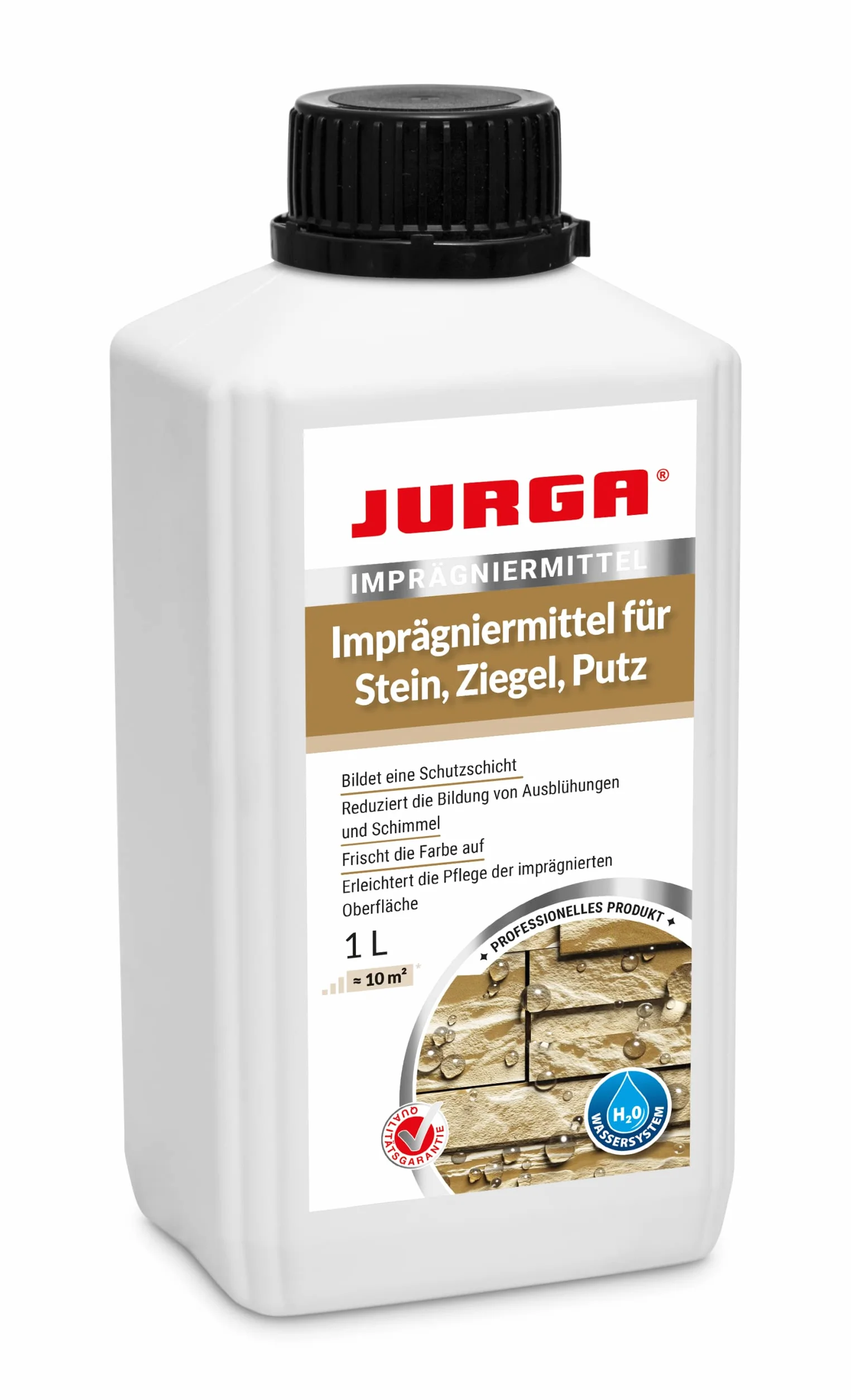 JURGA PROOF ST impregnat do betonowych bruków brukowych do użytku wewnątrz i na zewnątrz, chroni przed zabrudzeniem, usuwa farbę, rozpuszczalna w wodzie, pojemność 1 l