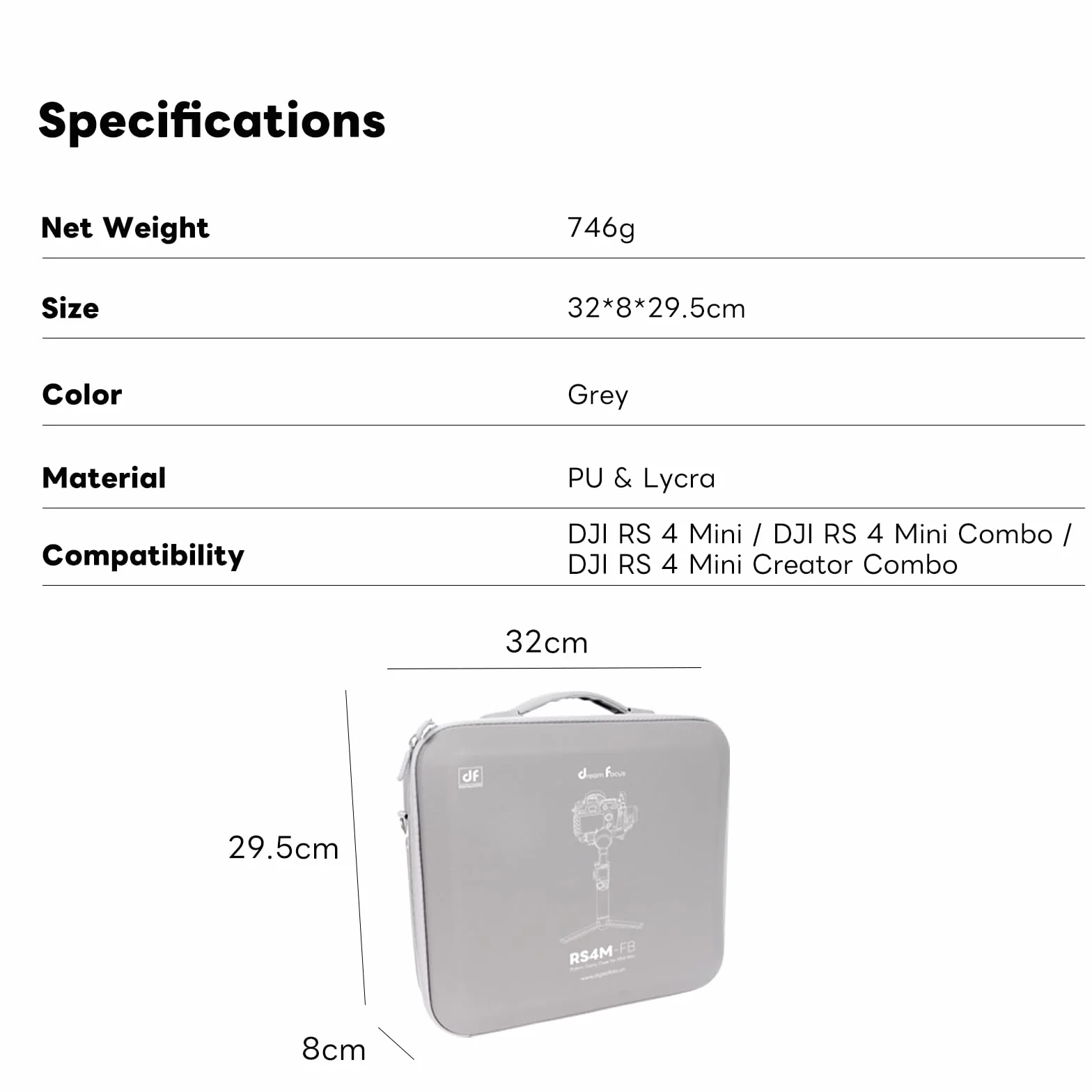 Lekka Etui Transportowa RS4 Mini Wodoodporna Twarda Torba Ochronna do DJI RS4 MINI Creator Combo, Szara