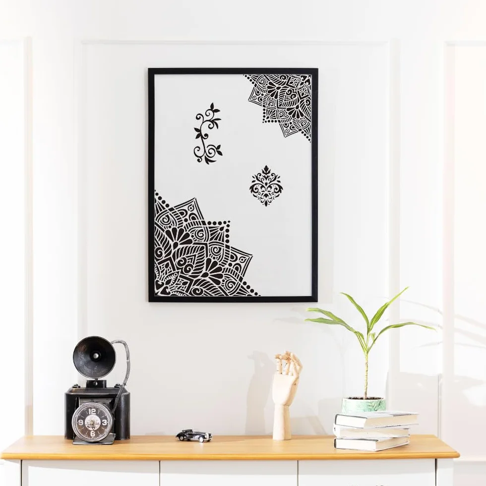 9 sztuk szablonów mandali do malowania 30 x 30 cm duży szablon do malowania ścian mandali szablony wielokrotnego użytku plastikowe szablony do rysowania dla majsterkowiczów ściany meble wystrój