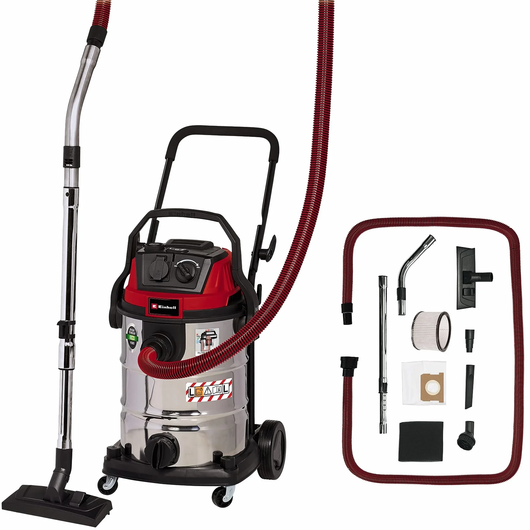 Einhell Te-Vc 2230 Sacl Odkurzacz, Srebrny/Czerwony, 30 l