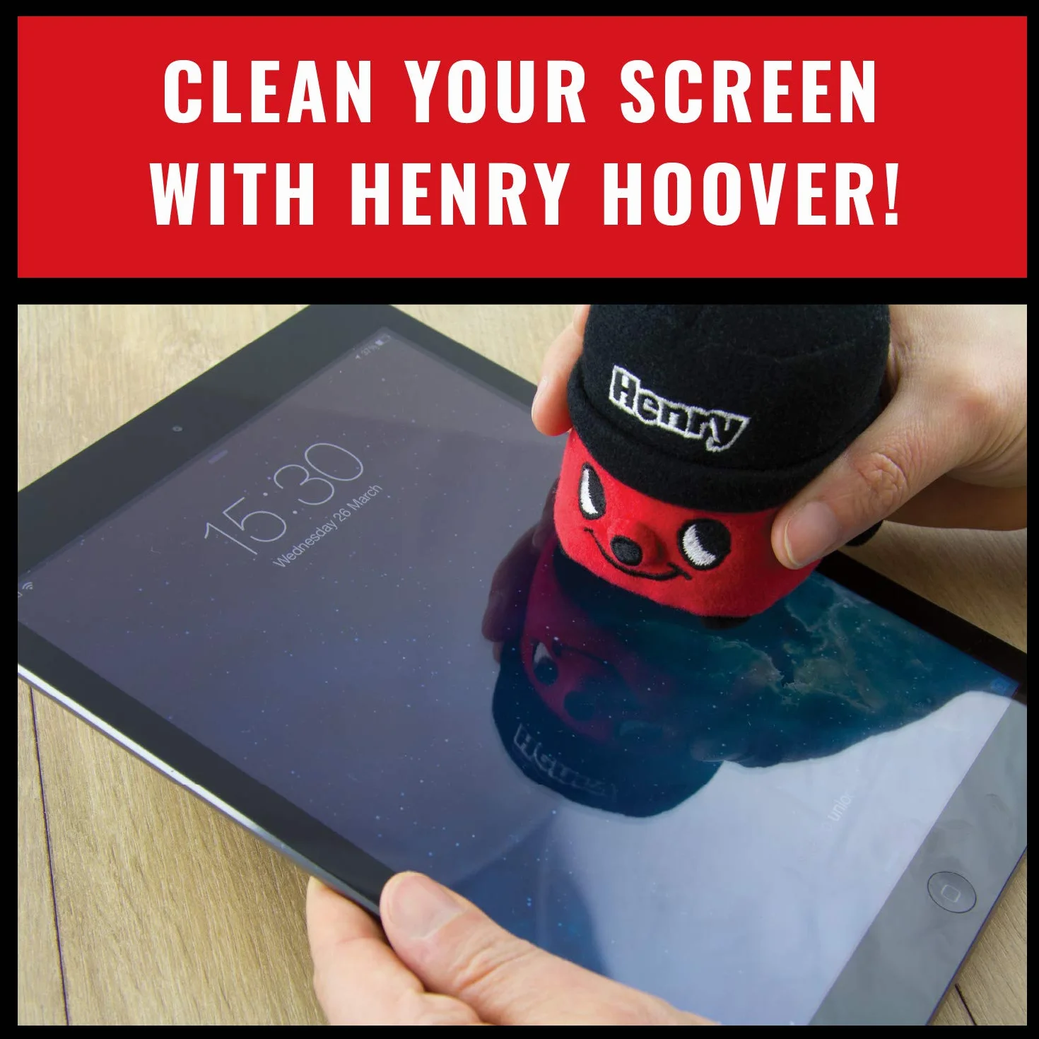 Henry Hoover środek do czyszczenia ekranu – oficjalnie licencjonowany Henry Hoover, ściereczka z mikrofibry, telefon, okulary i urządzenie do czyszczenia, przenośny, lekki, ze sznurkiem do noszenia,