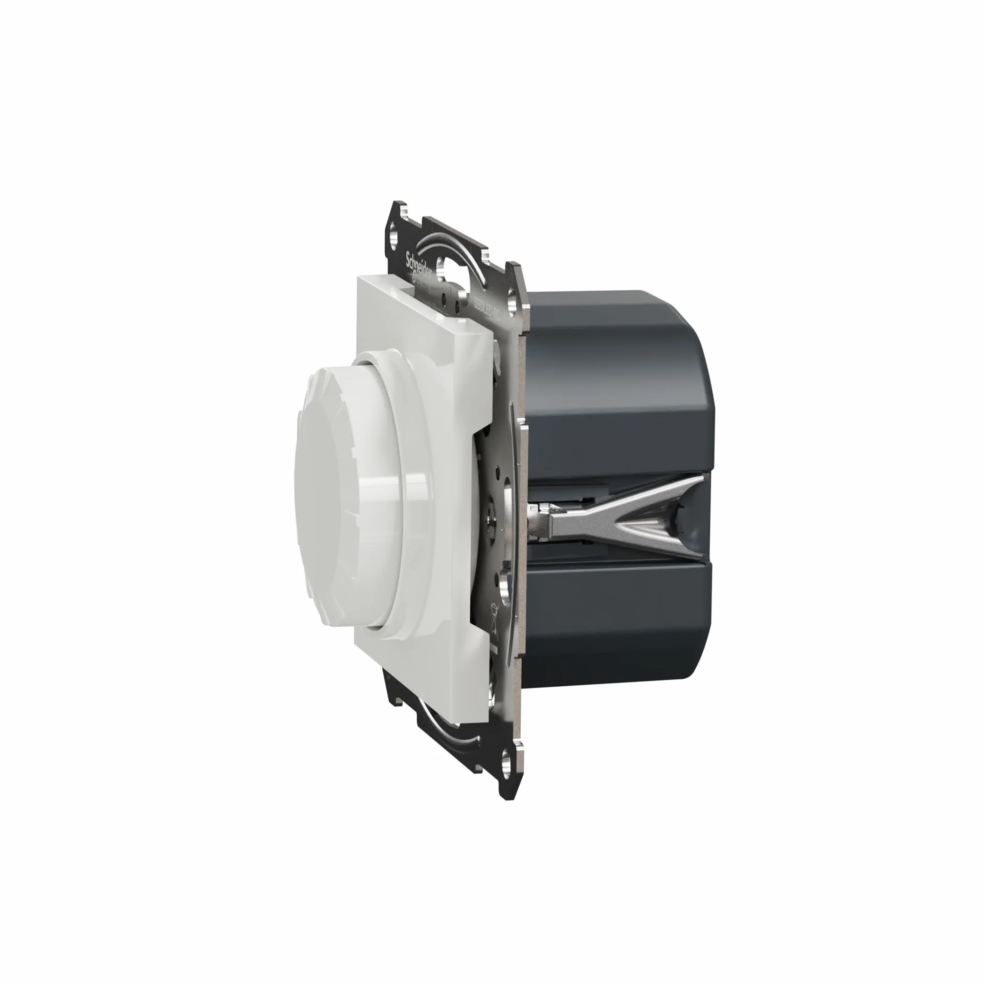 Schneider Electric Asfora EPH6870121D ściemniacz, ściemniacz obrotowy do lamp LED, lampy halogenowe, 230 V, 0-370 W, podtynkowy, sekcja fazy, biały