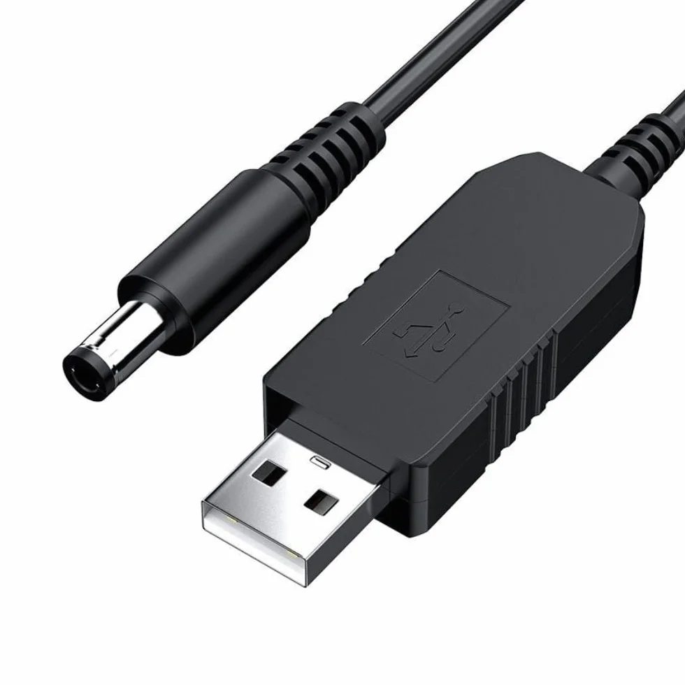 Gebildet Przetwornica Napięcia USB DC 5V do DC 12V,kabel zasilający USB z gniazdem DC 5.5 x 2.5mm lub 5.5 x 2.1mm, kabel USB 5V do DC 12V (100cm)