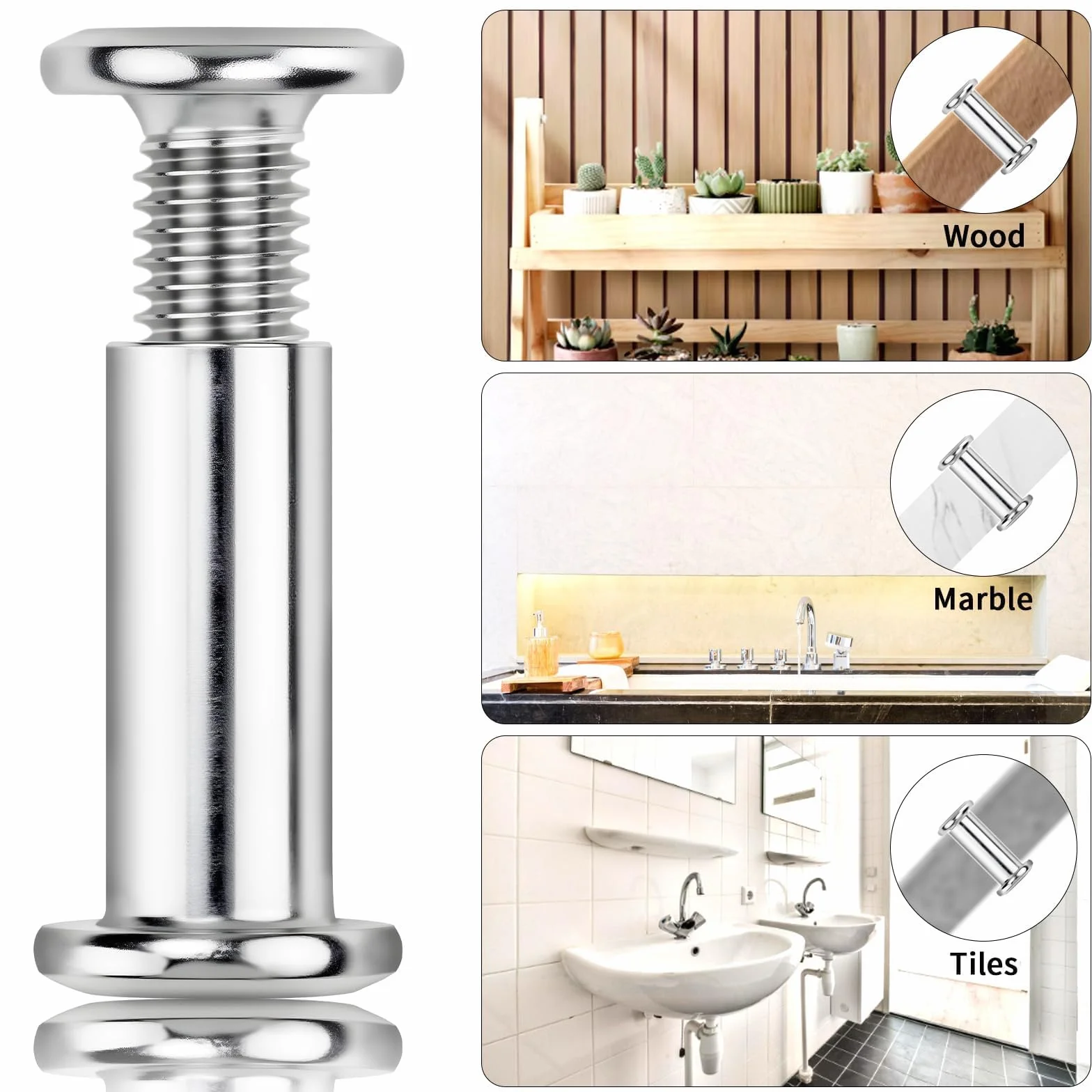 20 szt. Tulejki śrubowe M6x30mm, śruby tulejowe, śruby łączące, łączniki do szafek, śruby do połączeń mebli, tuleje gwintowane, tuleje śrubowe, śruby do mebli z tulejką do szafek, łączników, desek