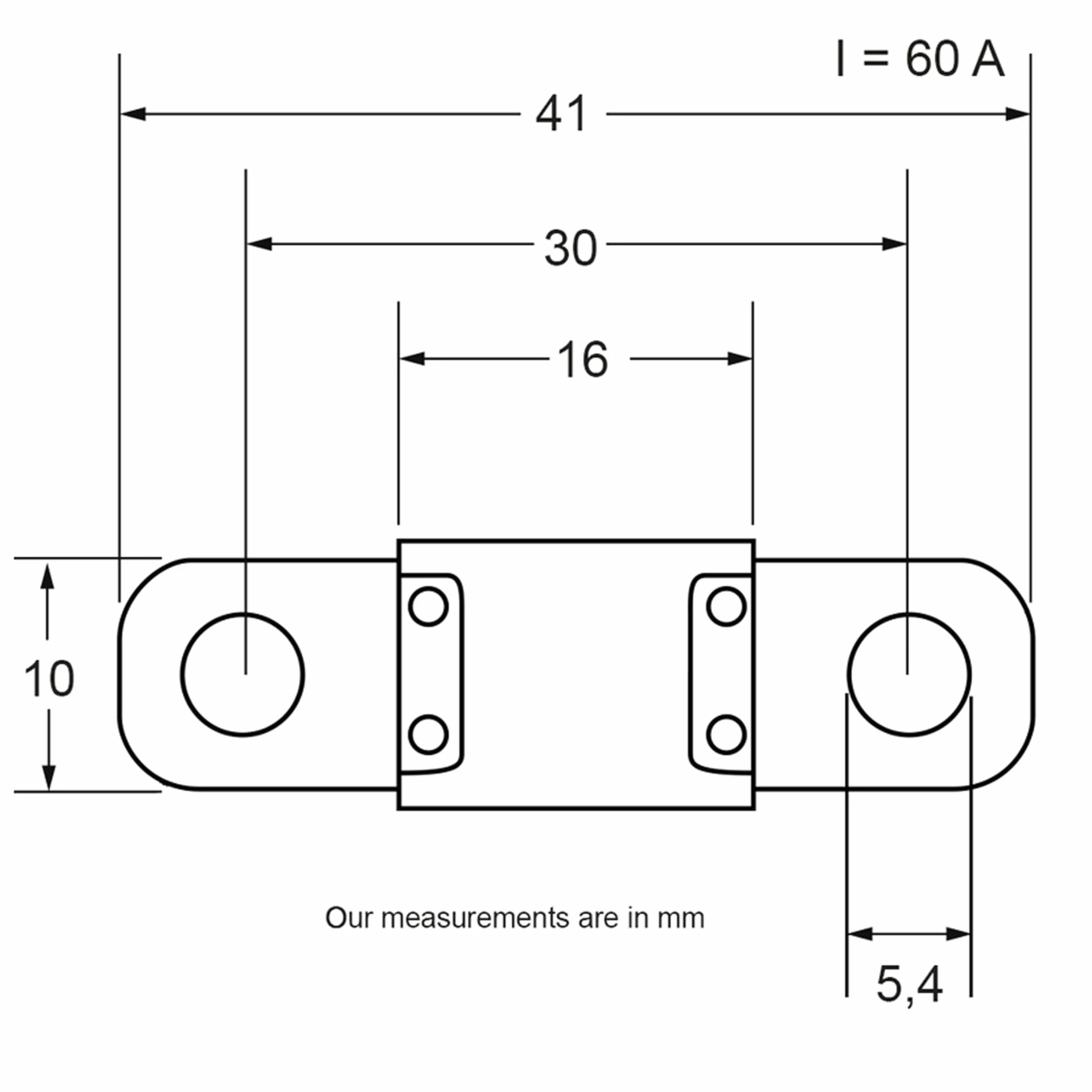 Restagraf Midi bezpiecznik w torbie, 58V/60A, żółty