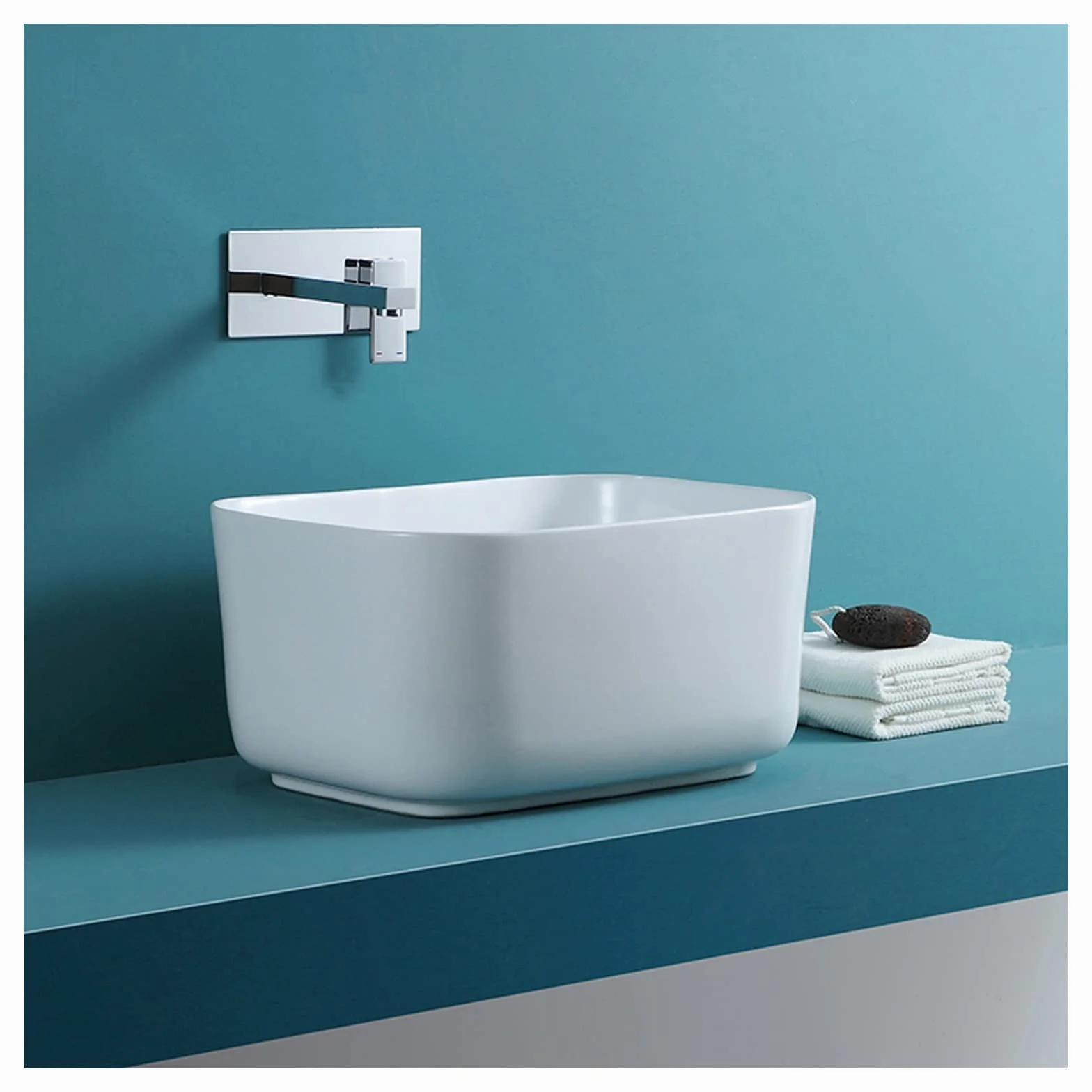 Baño Biała umywalka łazienkowa w kształcie siatki, głęboka umywalka, ceramiczny, artystyczny design nad blatem, do umywalki do toalety (S)