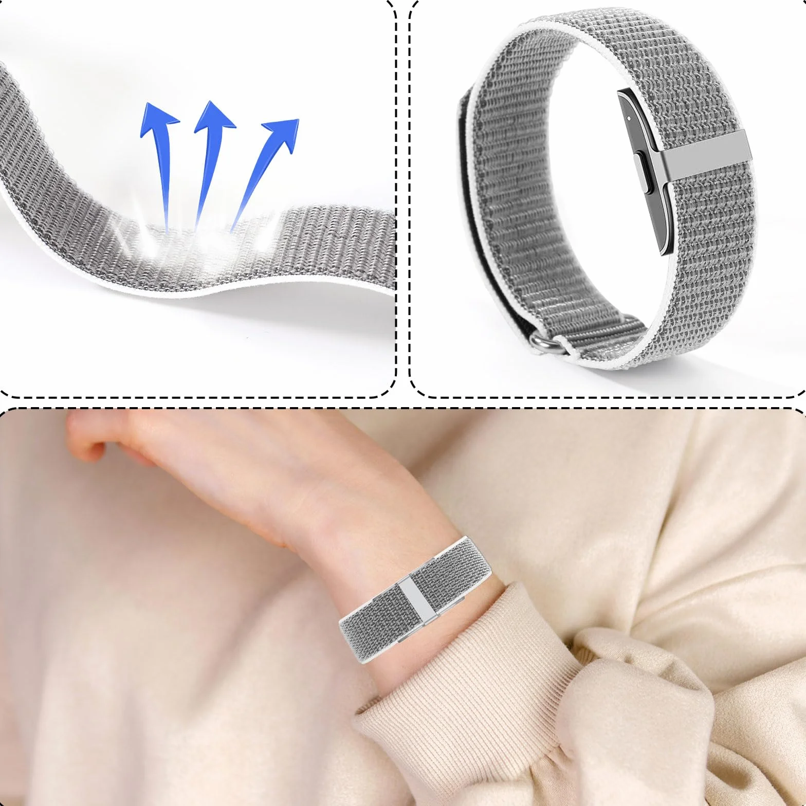 Pasek Wymienny do Opaski Hume Health Band 26,8 x 2 cm Regulowany Szary