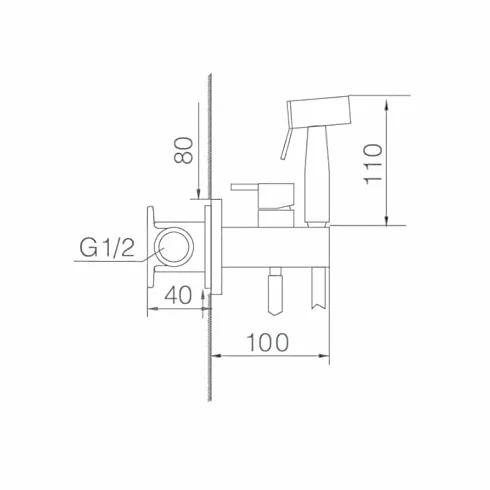 Imex Series Monachium Szczotkowany Nikiel RDM001/NQ Bidet Zestaw Prysznic Higieniczny Zestaw Prysznic Ręczny Z Mikserem, Pojedynczy Uchwyt Podtynkowy do Bidetu WC