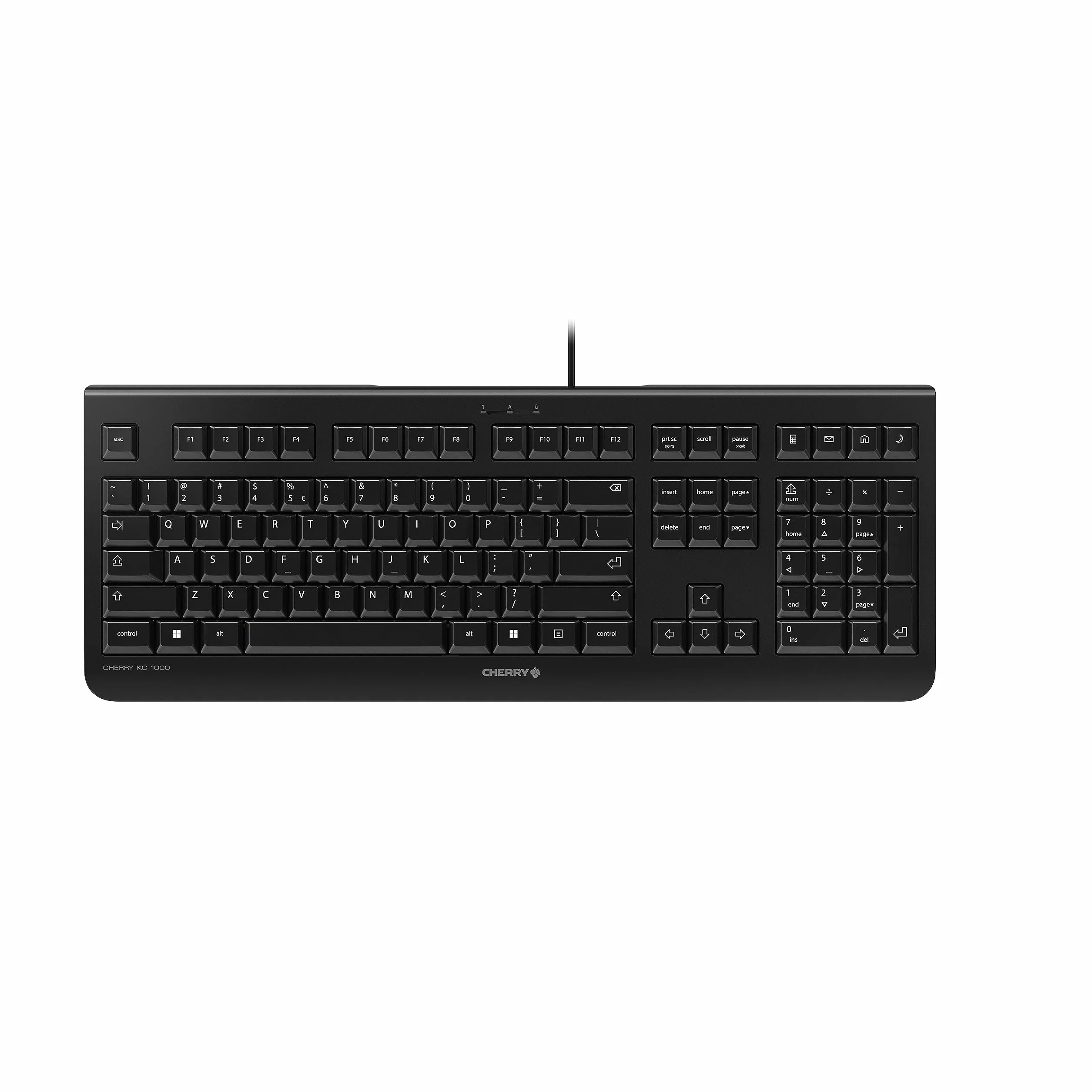 CHERRY KC 1000 Klawiatura Przewodowa EU QWERTY USB Czarny